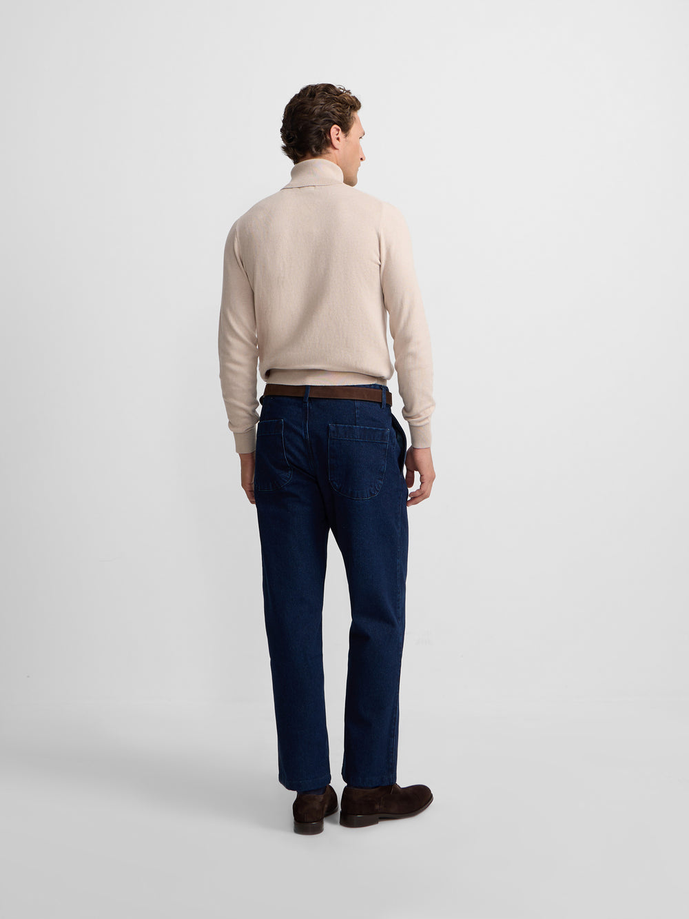 Classic beige turtleneck sweater