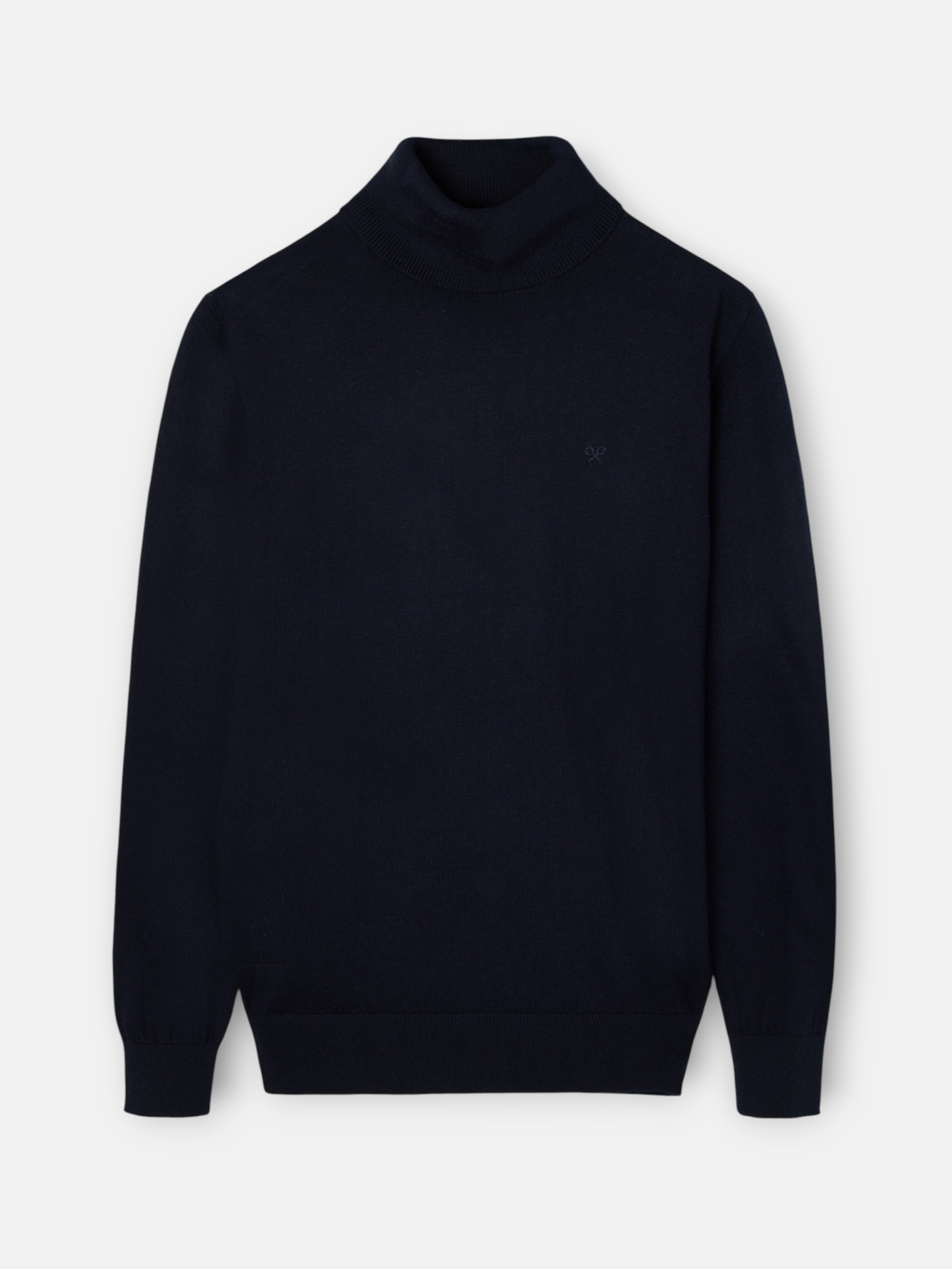 Classic navy blue turtleneck sweater
