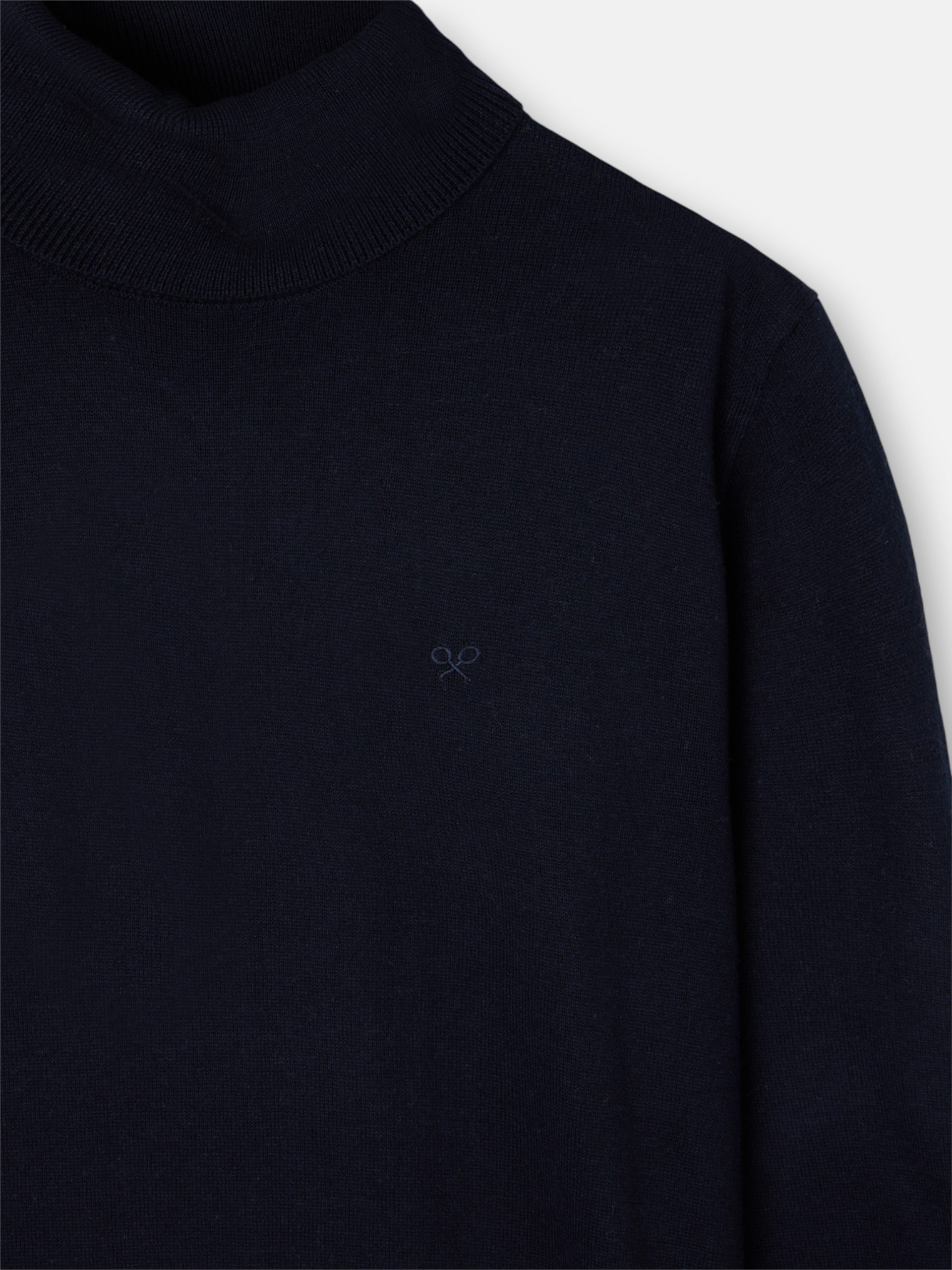 Classic navy blue turtleneck sweater