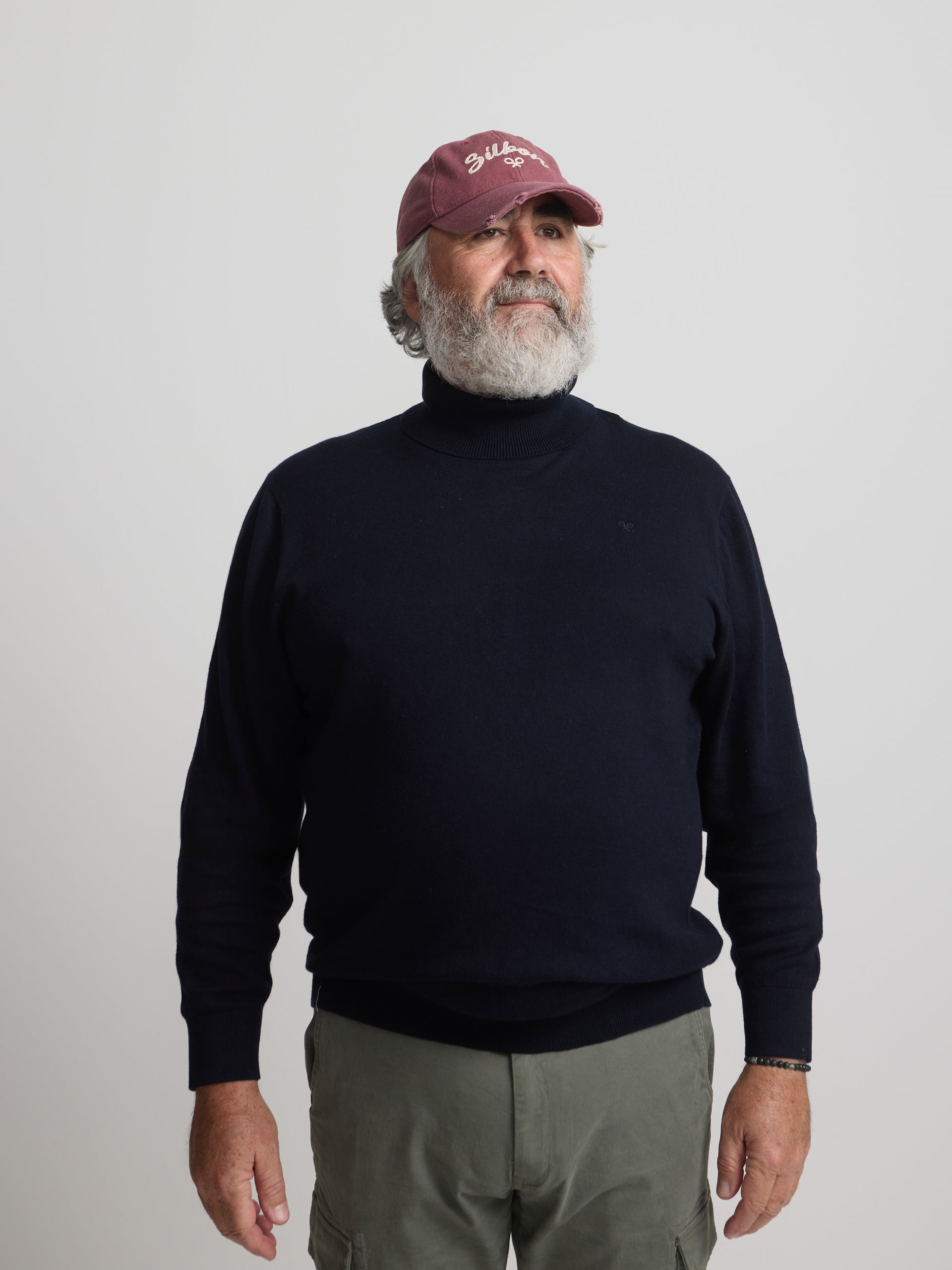 Classic navy blue turtleneck sweater