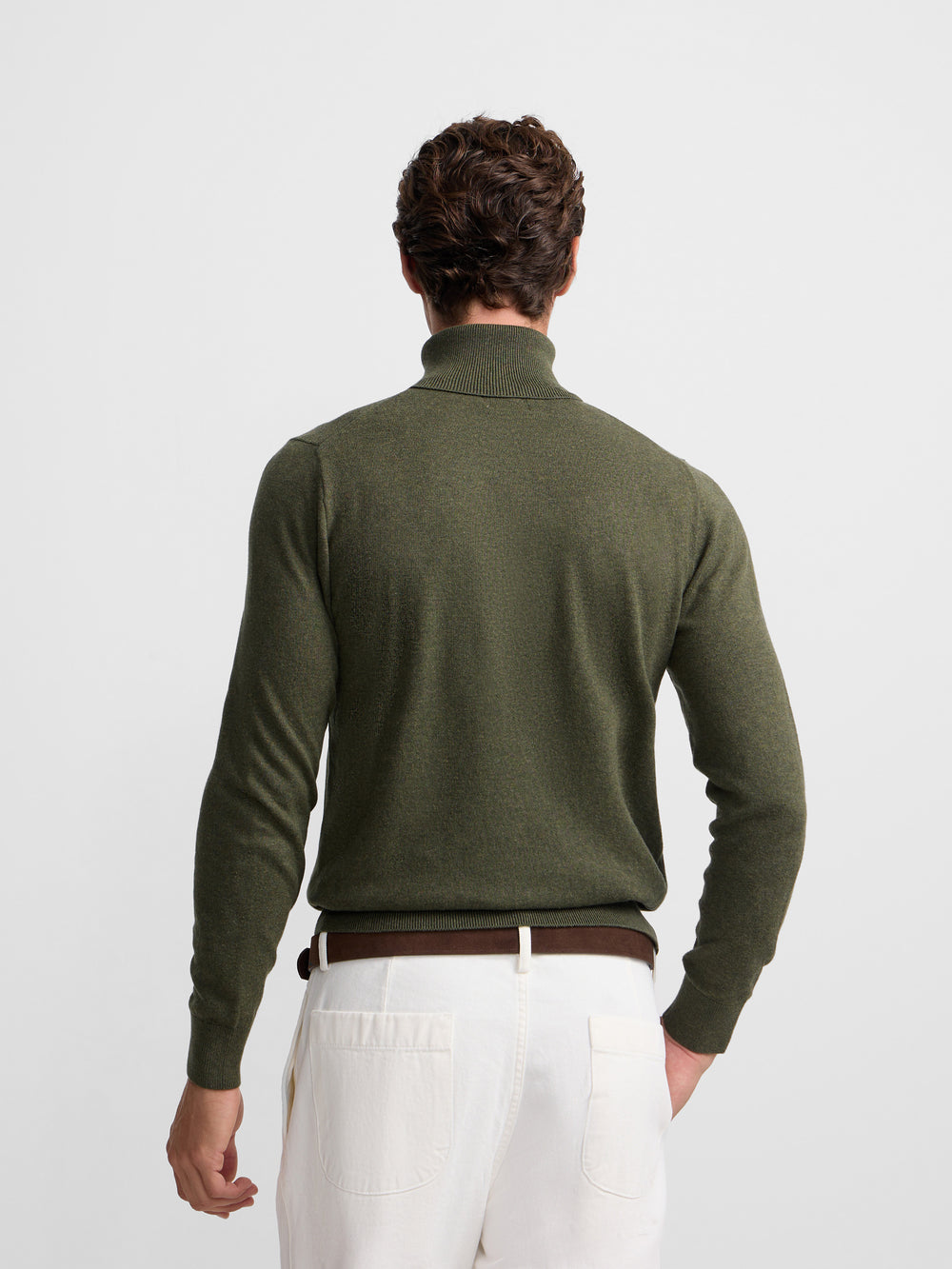 Classic green turtleneck sweater