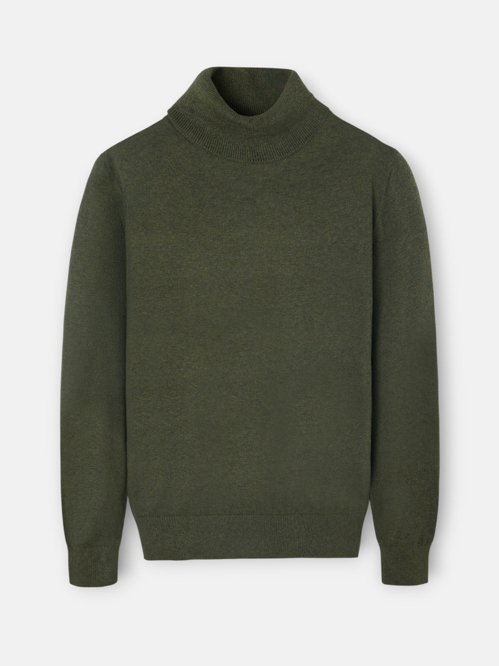 Classic green turtleneck sweater
