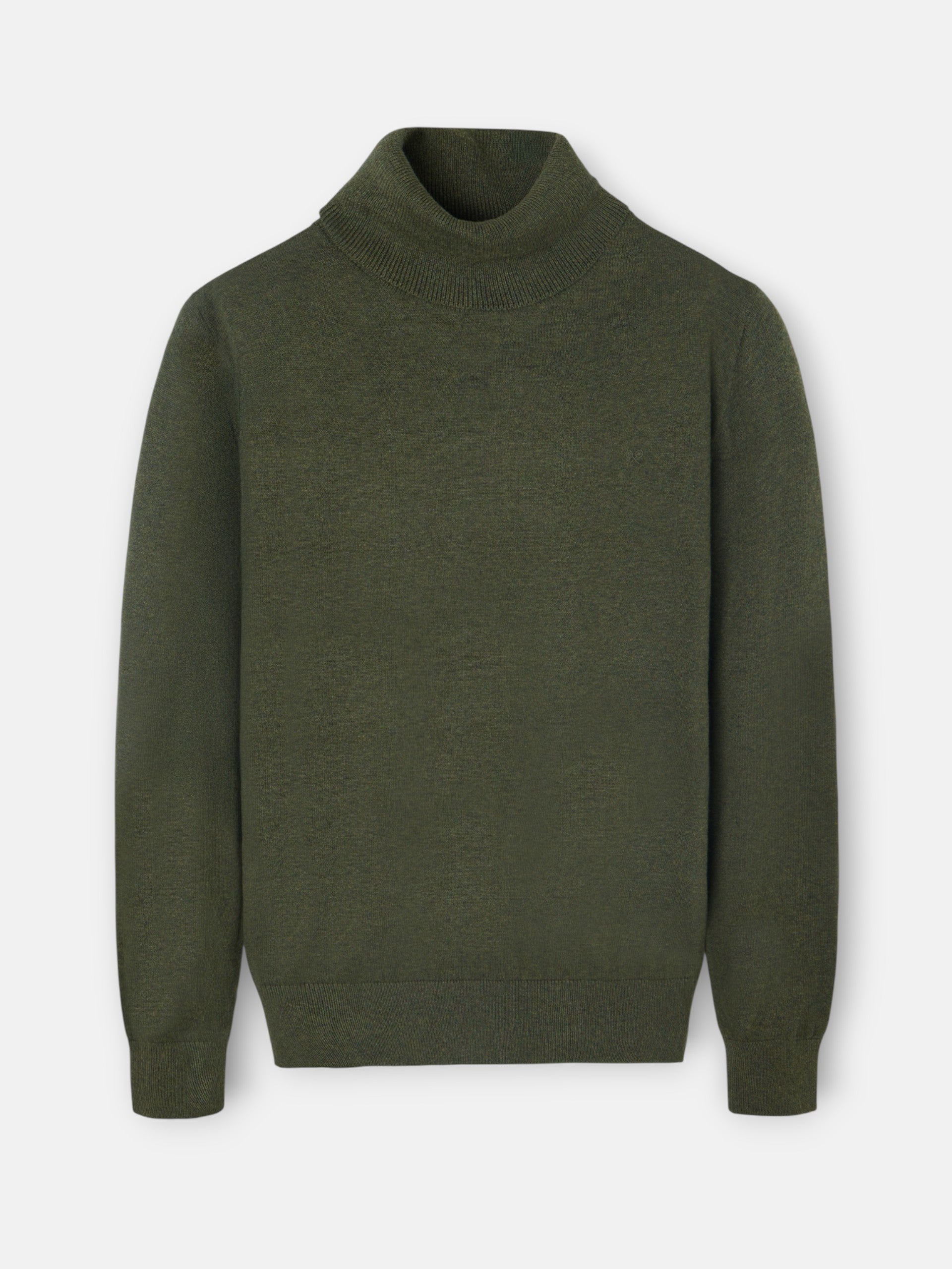 Classic green turtleneck sweater
