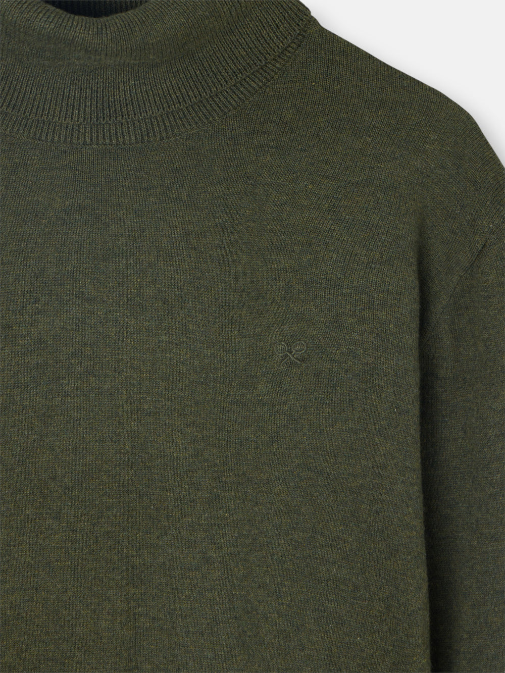 Classic green turtleneck sweater
