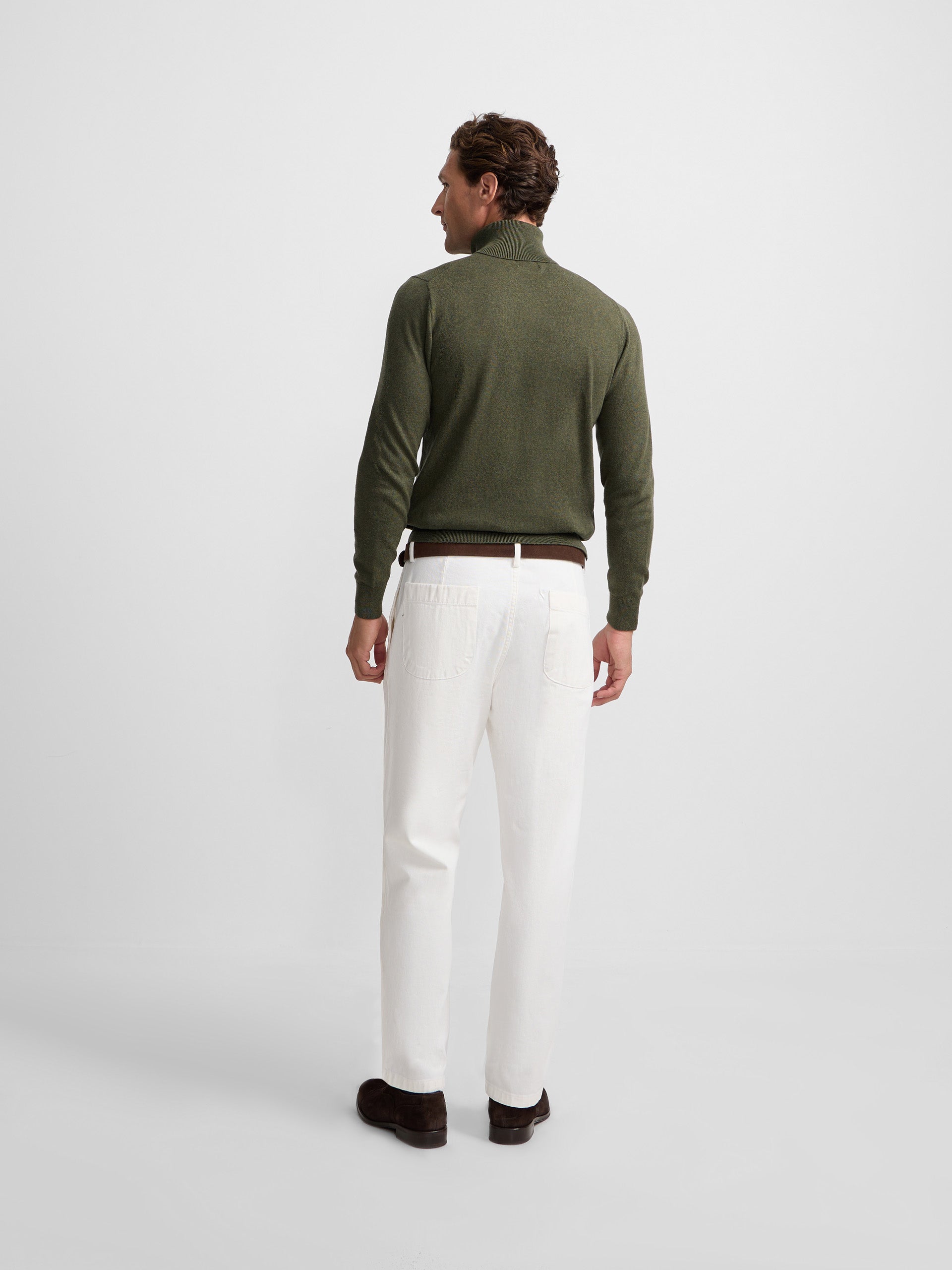 Classic green turtleneck sweater