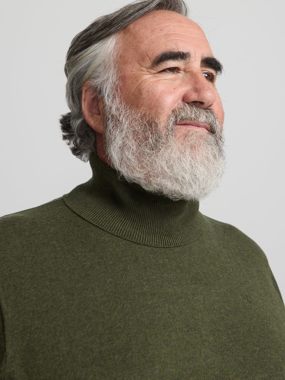 Classic green turtleneck sweater