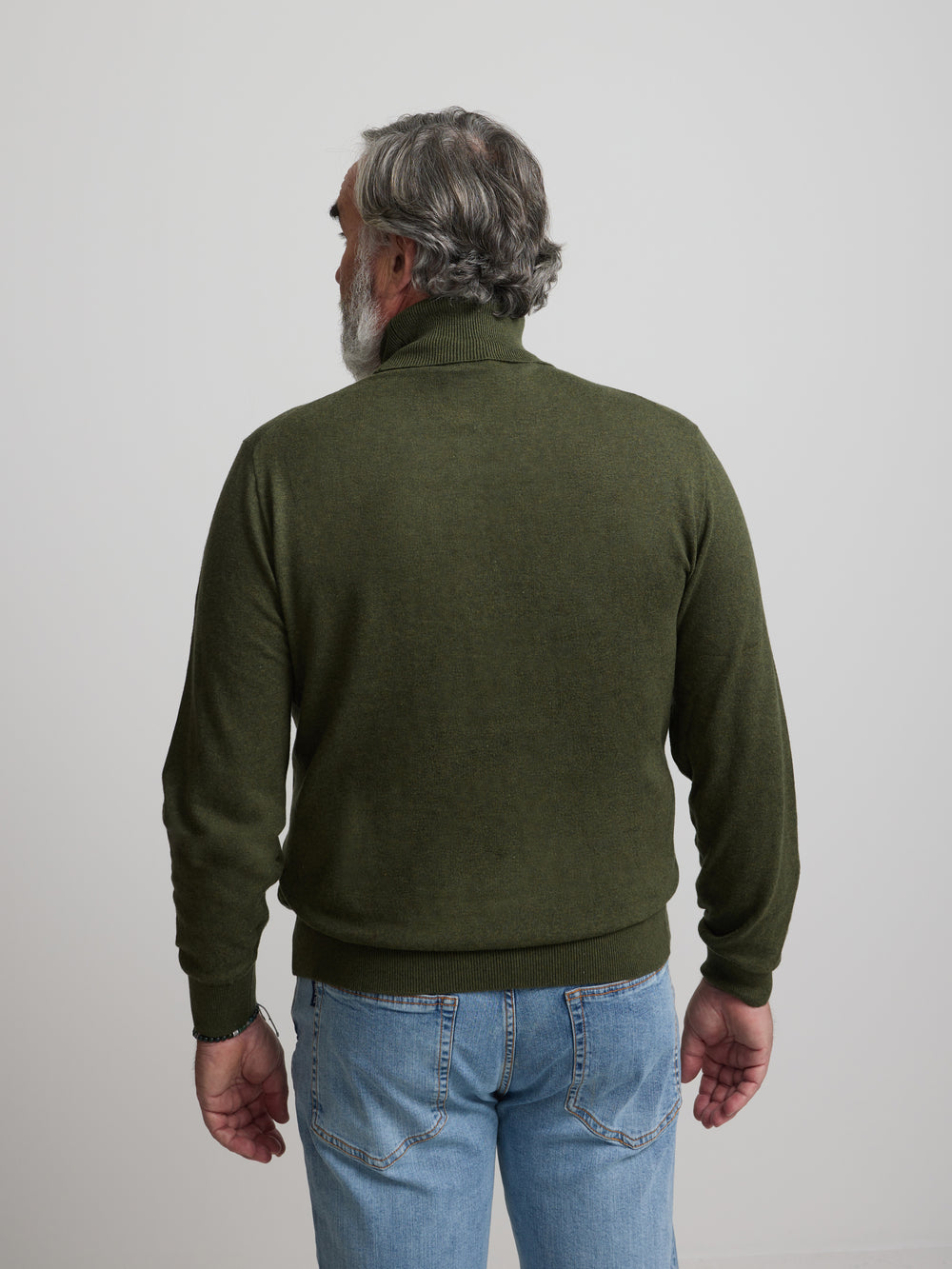 Classic green turtleneck sweater