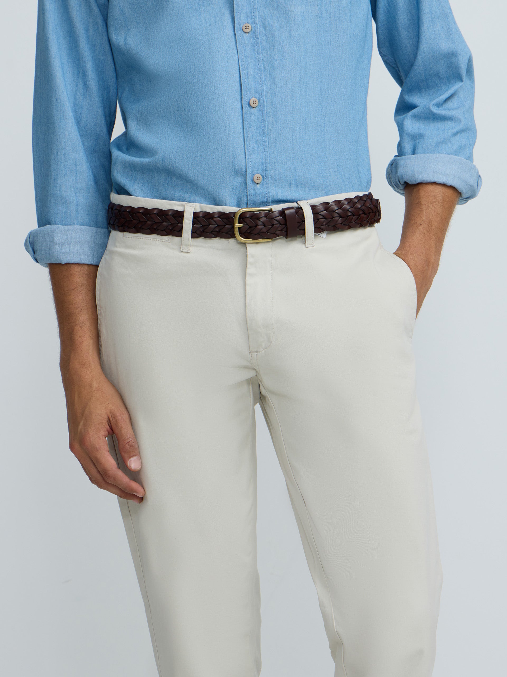 Calças chino casuais em pedra