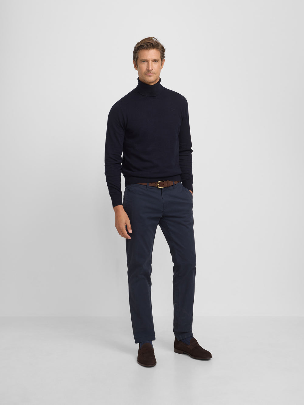 Pantalon chino casual azul marino