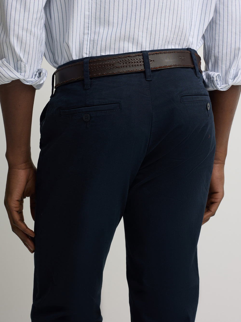Pantalon chino casual azul marino