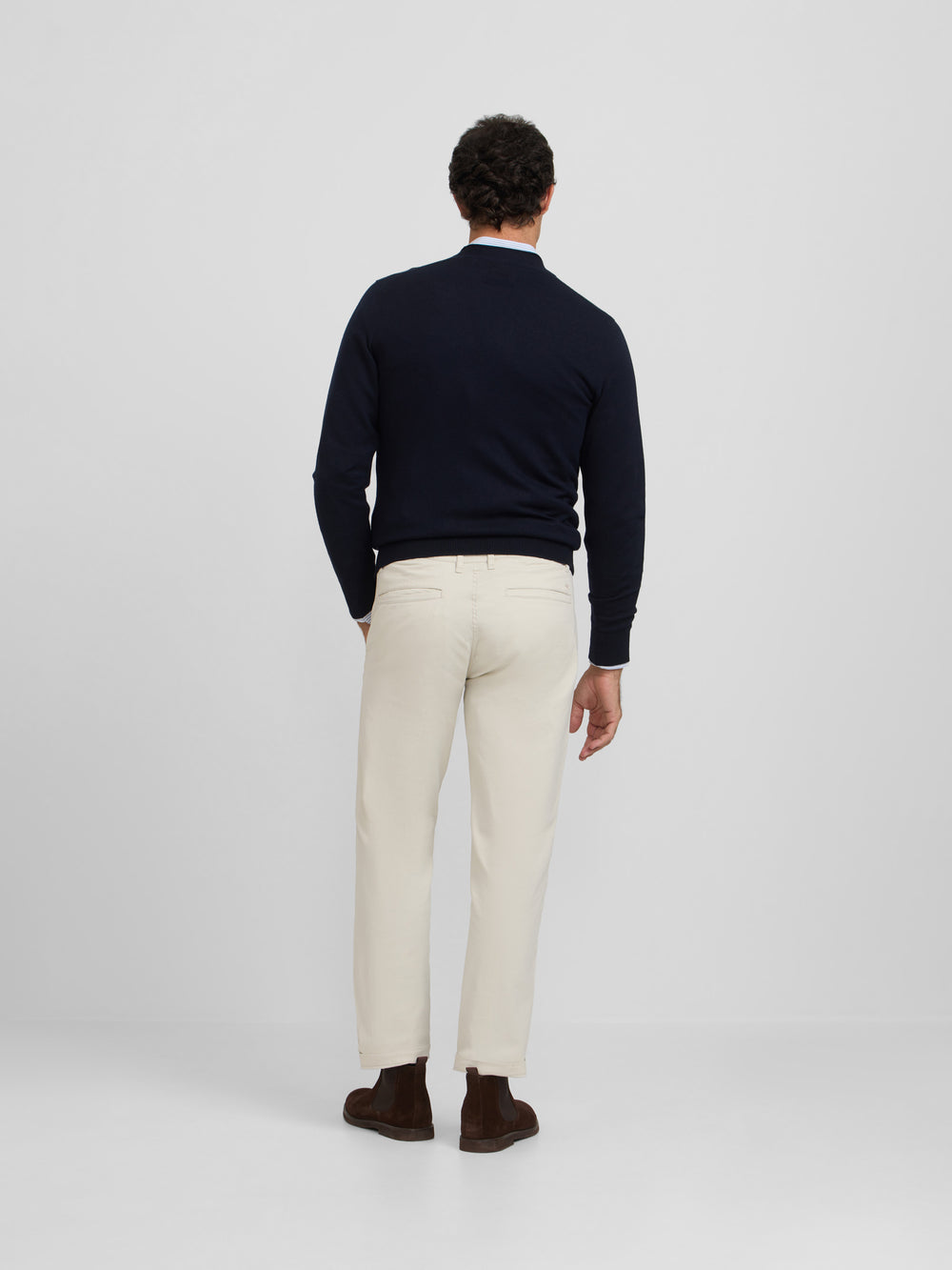 Casual chino pants with stone pleats