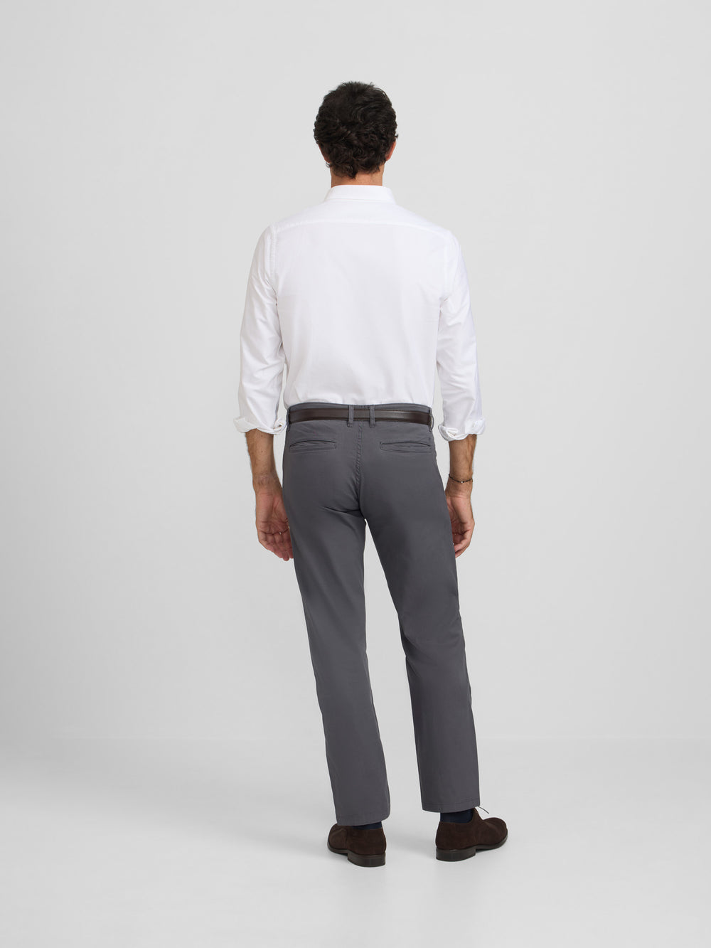 Casual dark grey pleated chino pants