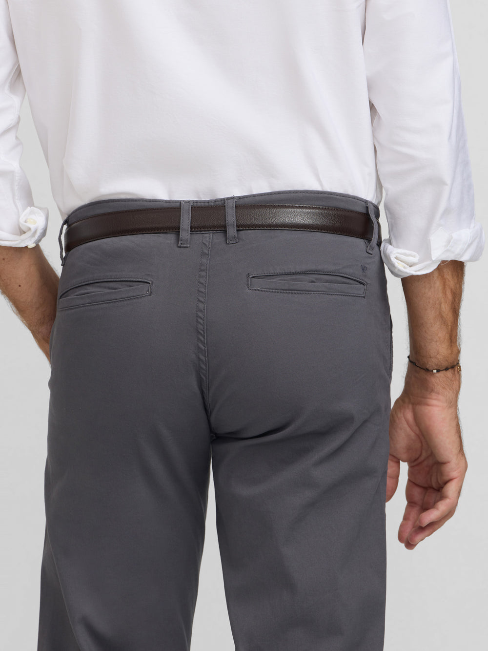 Casual dark grey pleated chino pants