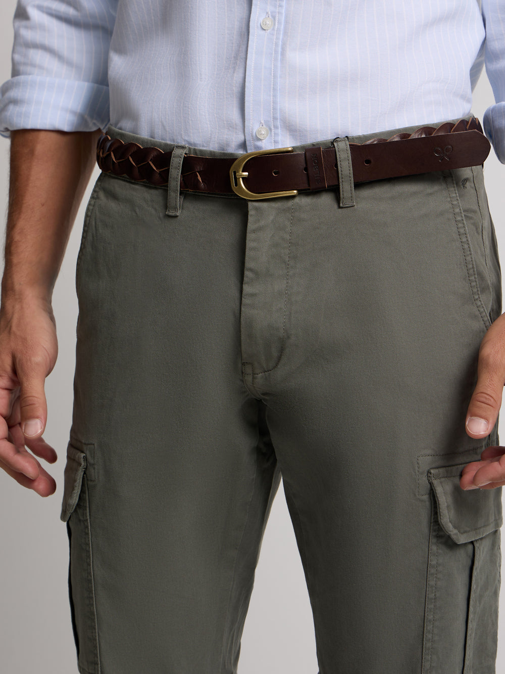 Green casual cargo pants