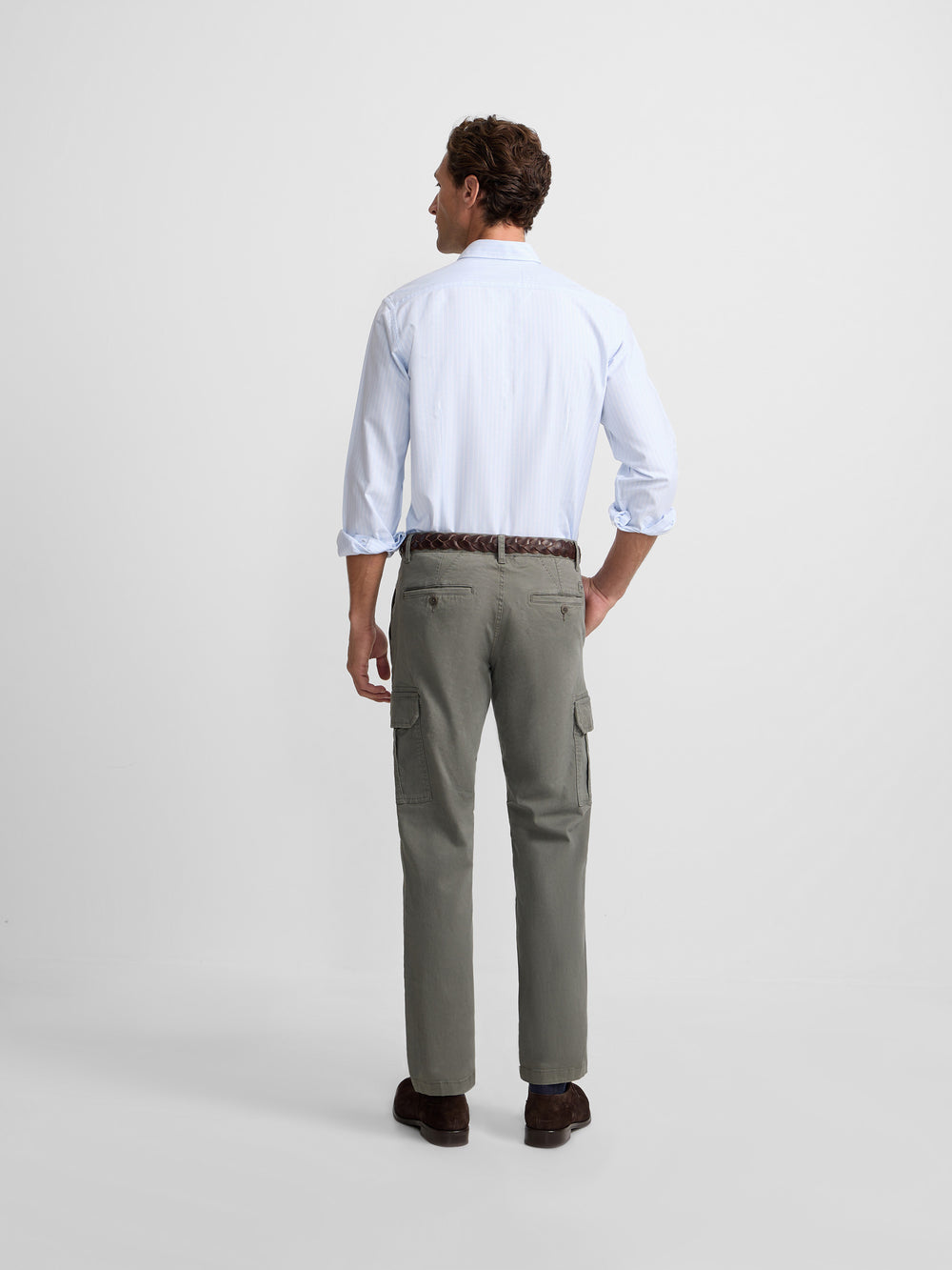 Green casual cargo pants