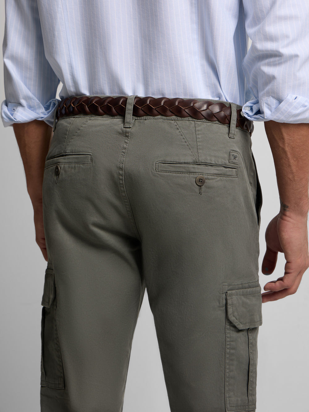 Green casual cargo pants