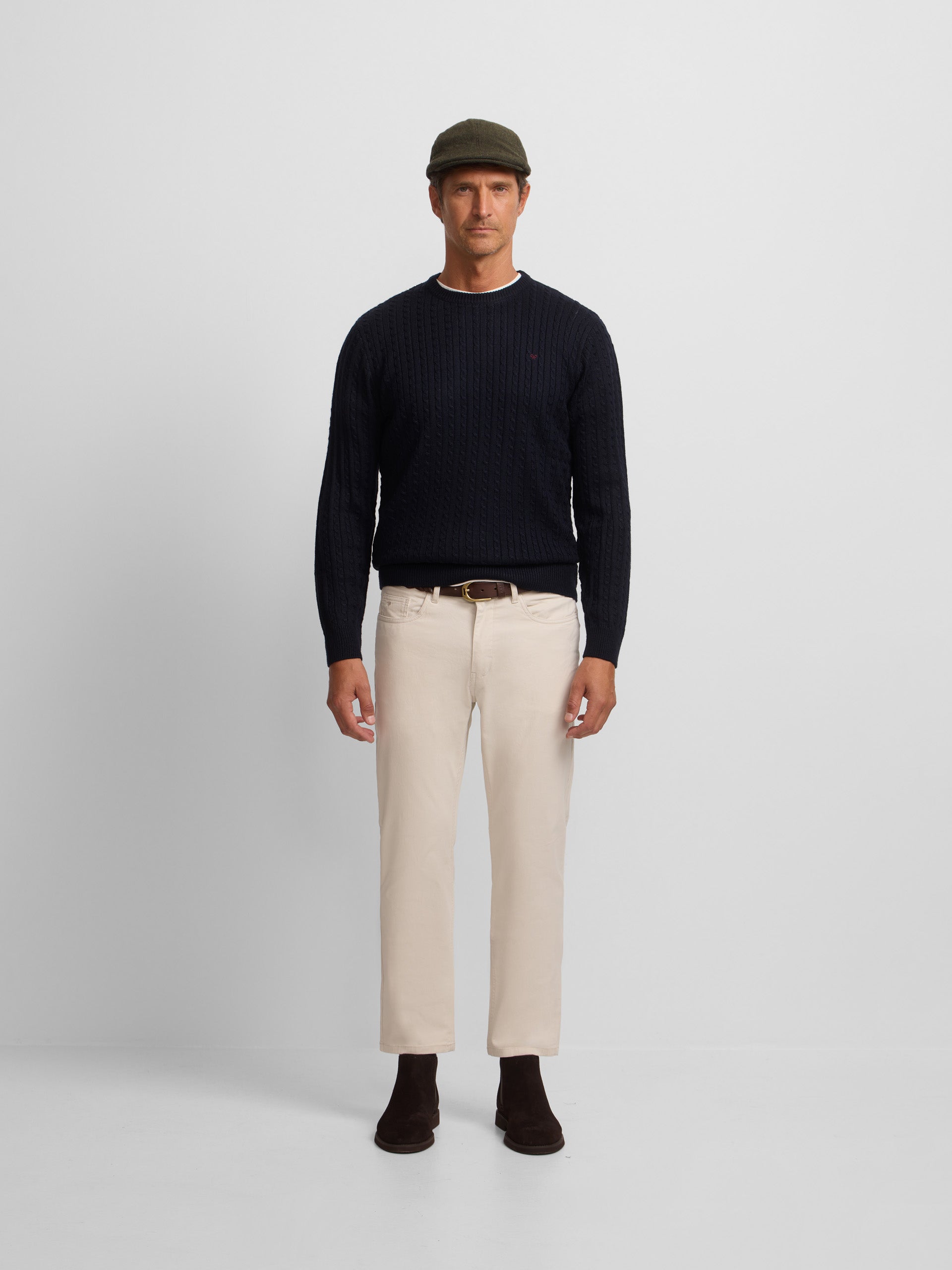 Pantalon de sport beige décontracté à cinq poches