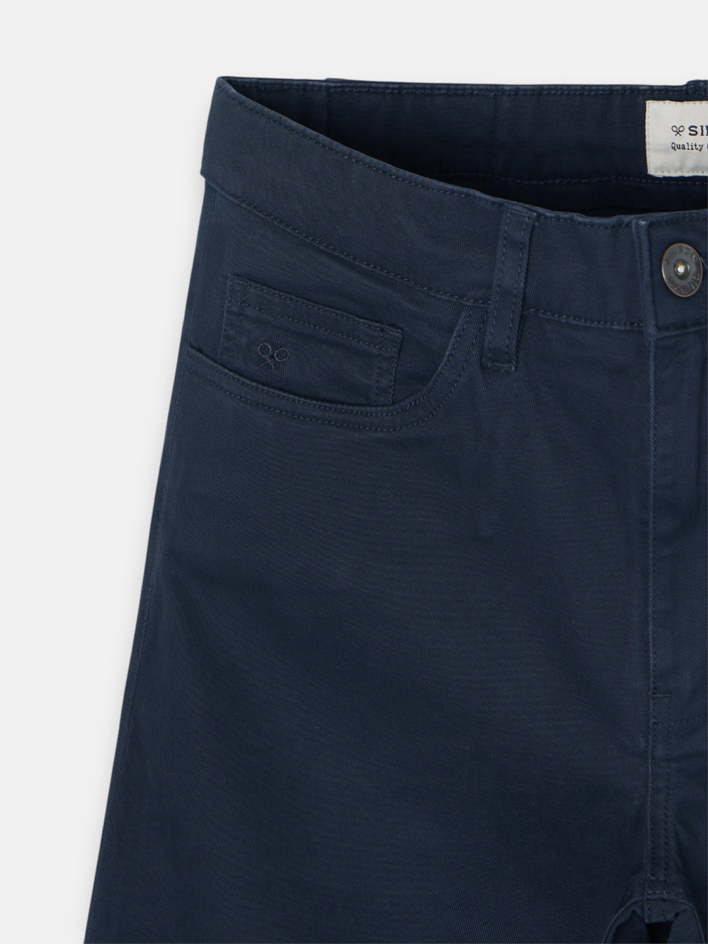 Pantalon de sport décontracté à cinq poches bleu marine