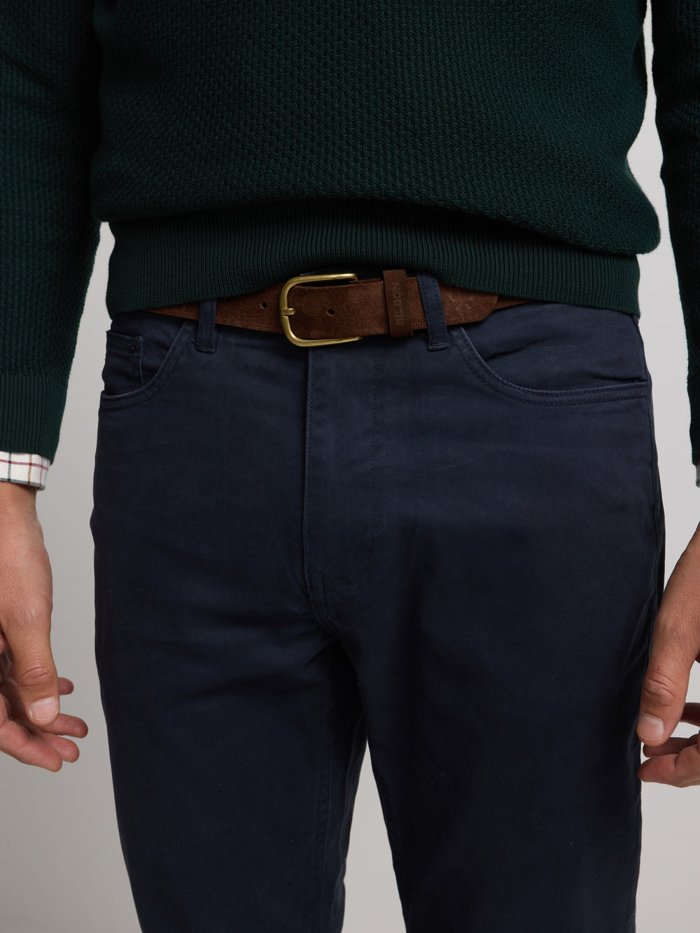 Pantalon de sport décontracté à cinq poches bleu marine