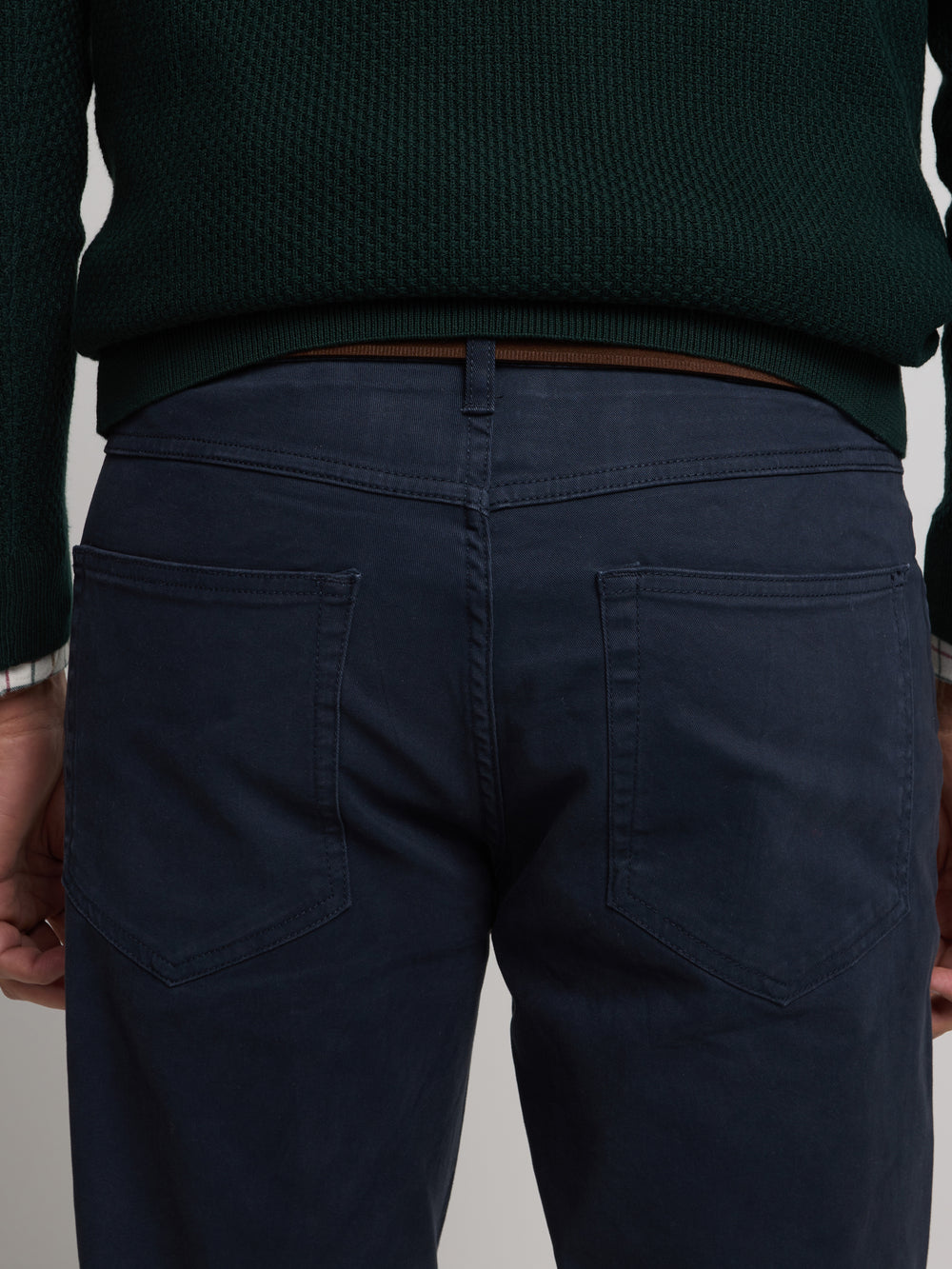 Pantalon de sport décontracté à cinq poches bleu marine