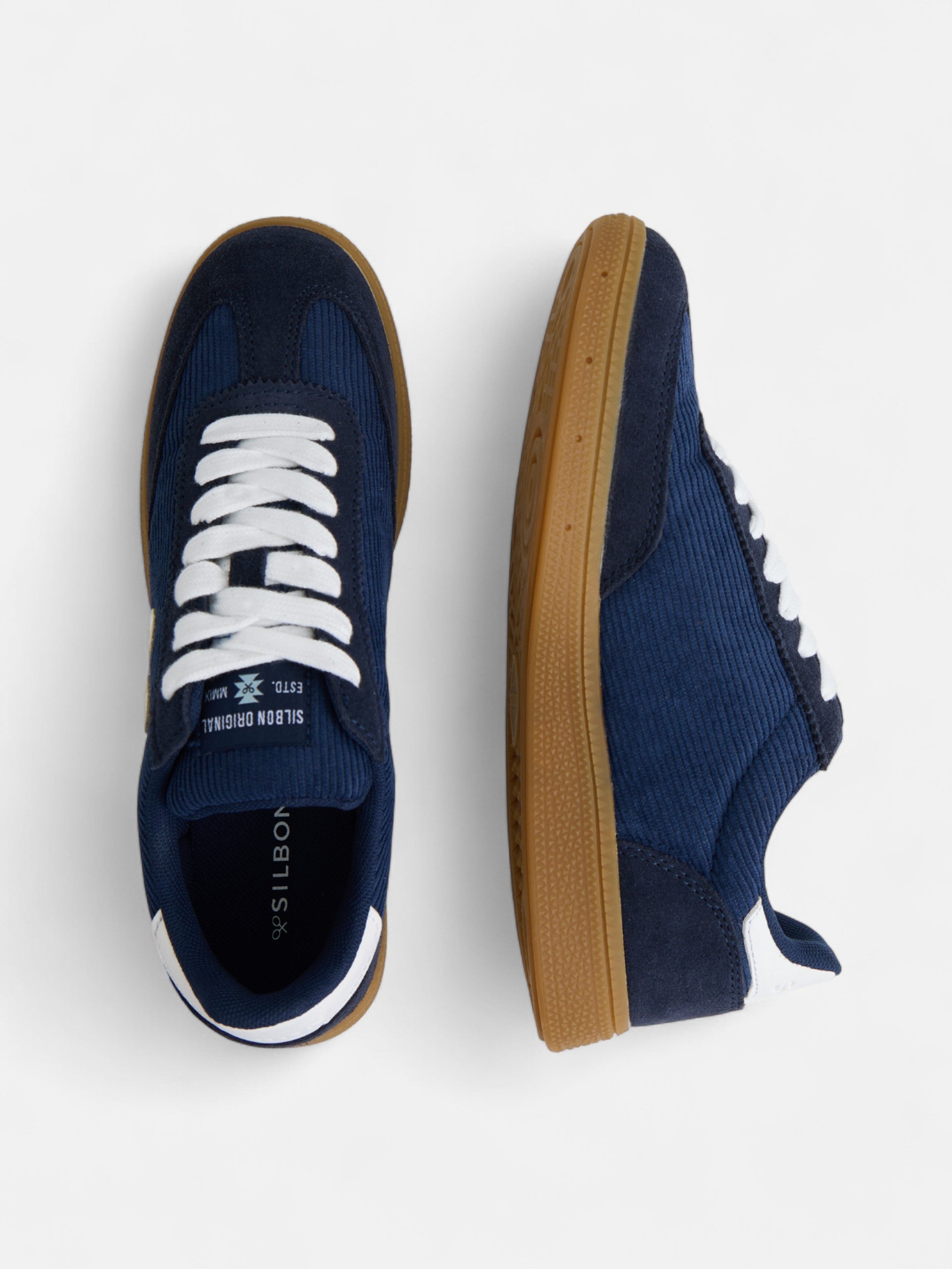 Zapatilla casual pana azul