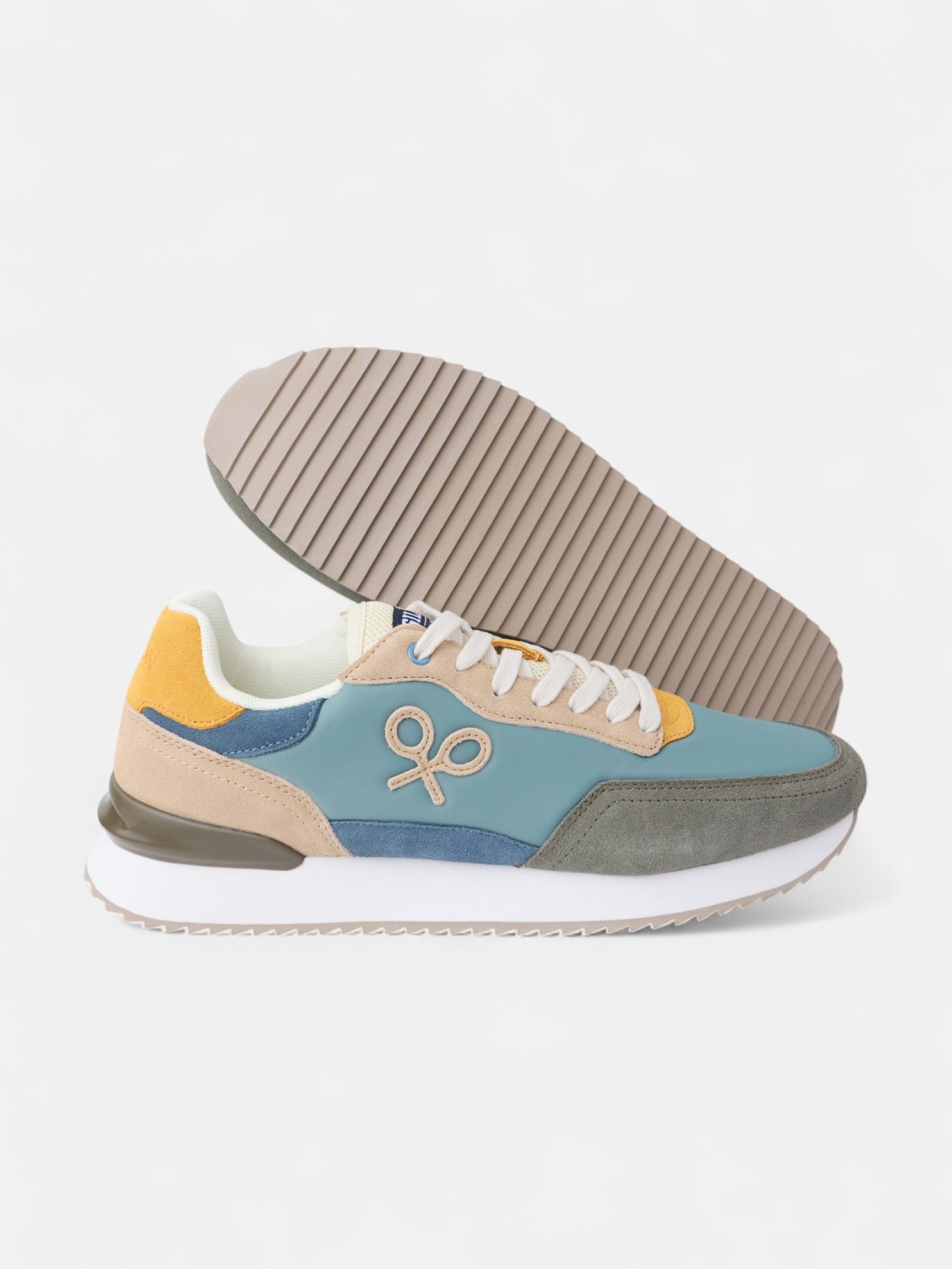 Sapatilha de corrida multicolor verde