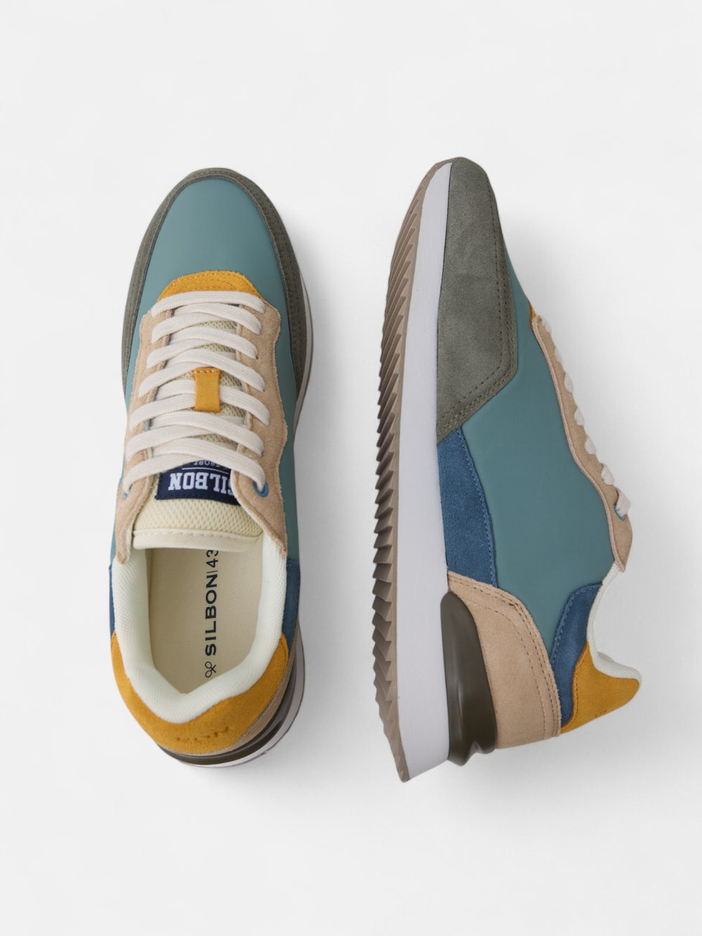 Sapatilha de corrida multicolor verde