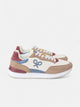 Multicolored beige running shoe
