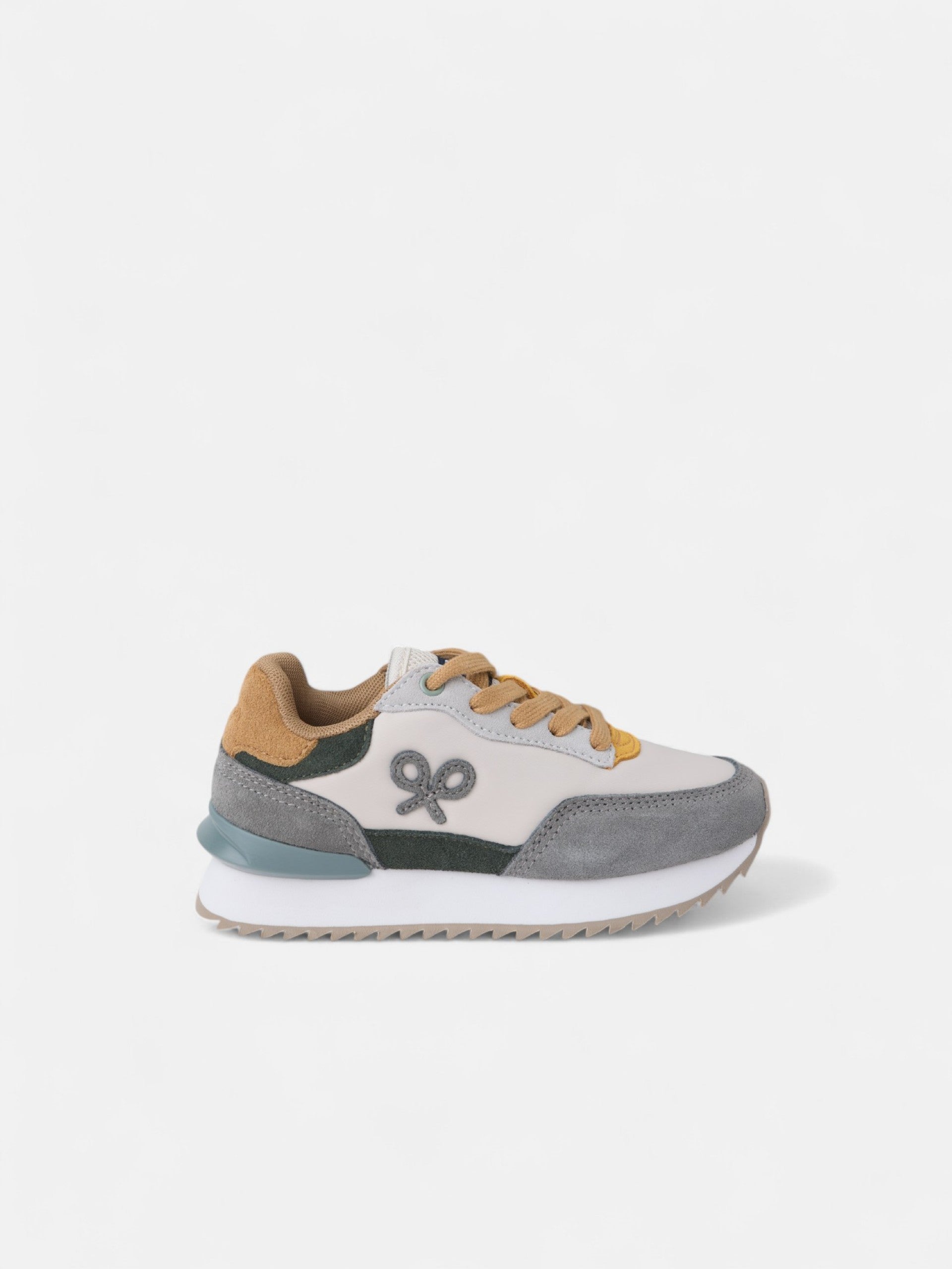Zapatilla kids running multicolor gris