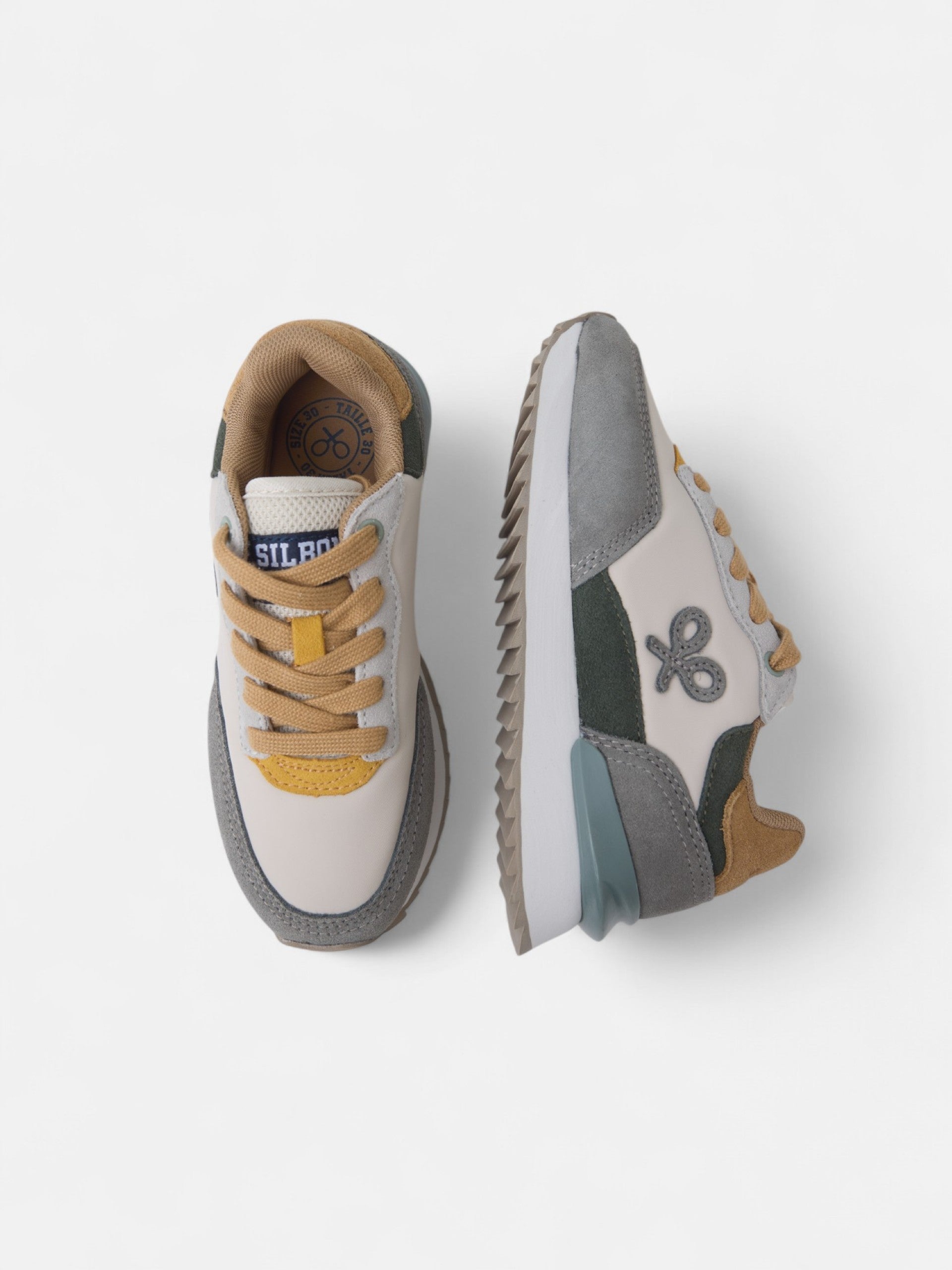 Zapatilla kids running multicolor gris