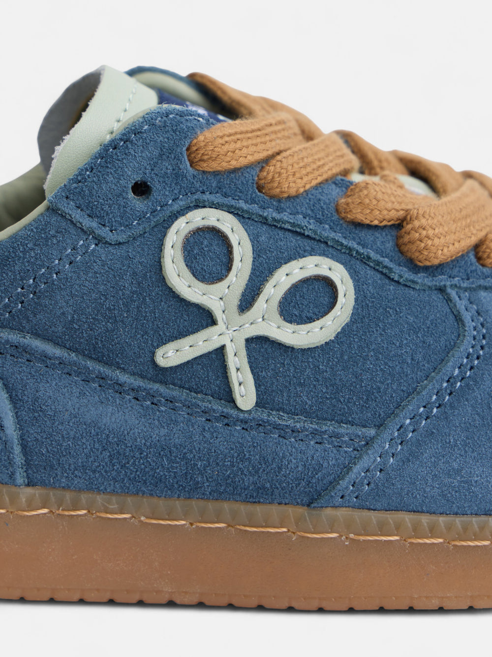 Zapatilla kids casual piel azul