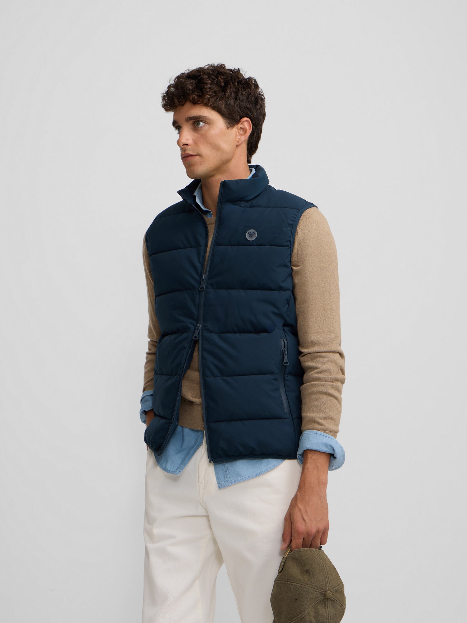Classic navy blue technical vest