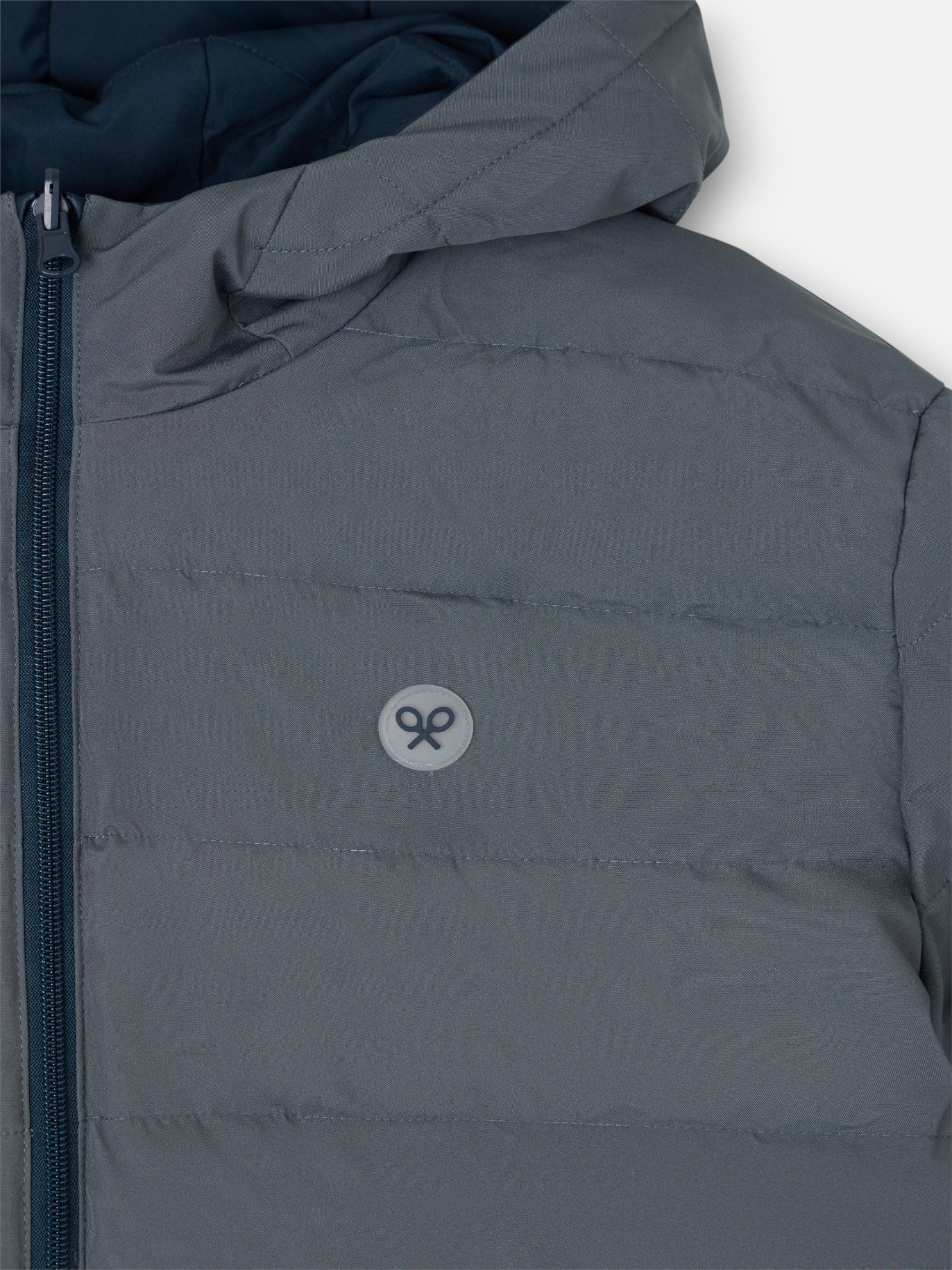 Abrigo tecnico reversible capucha gris marino