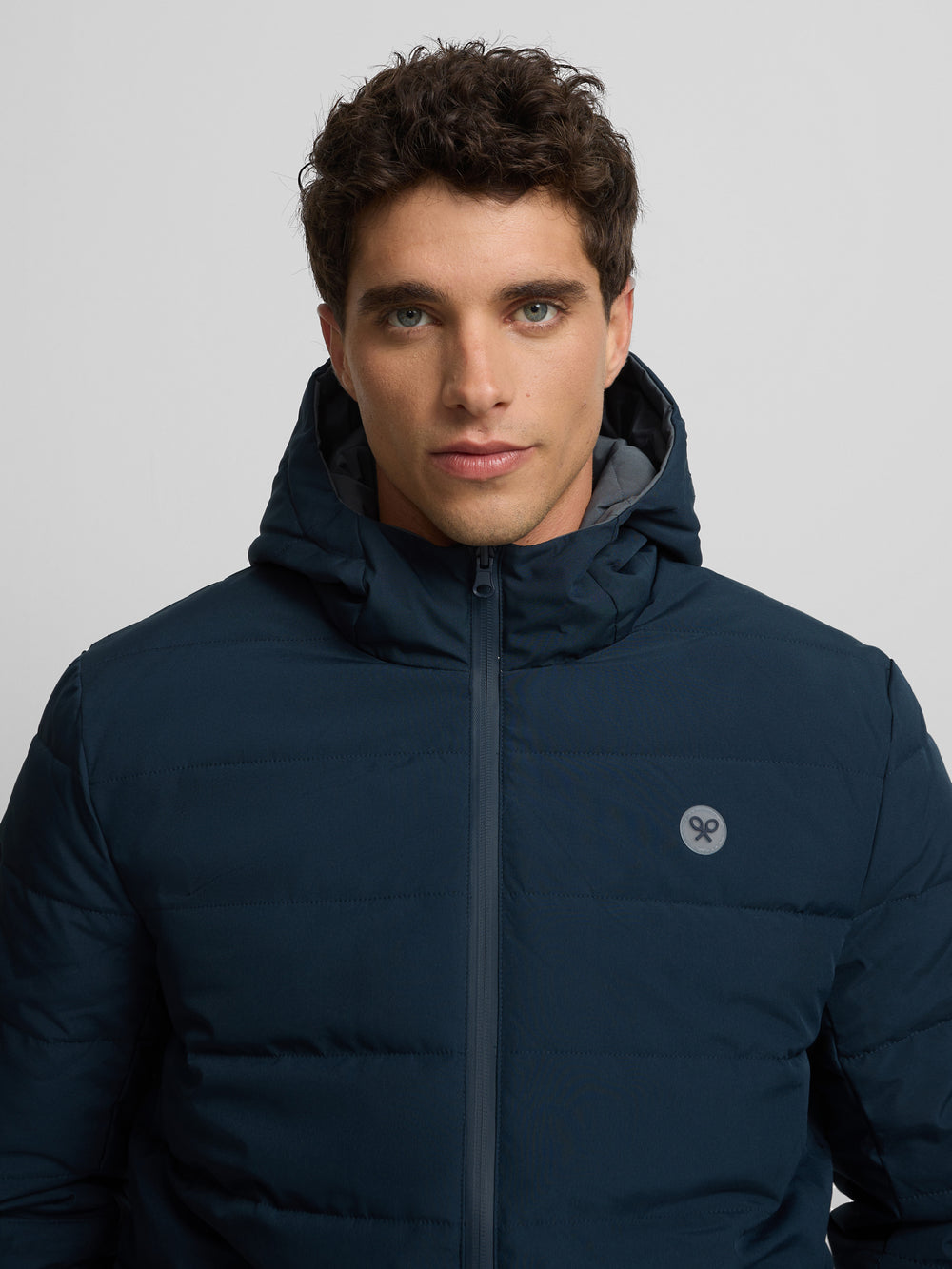 Abrigo tecnico reversible capucha gris marino