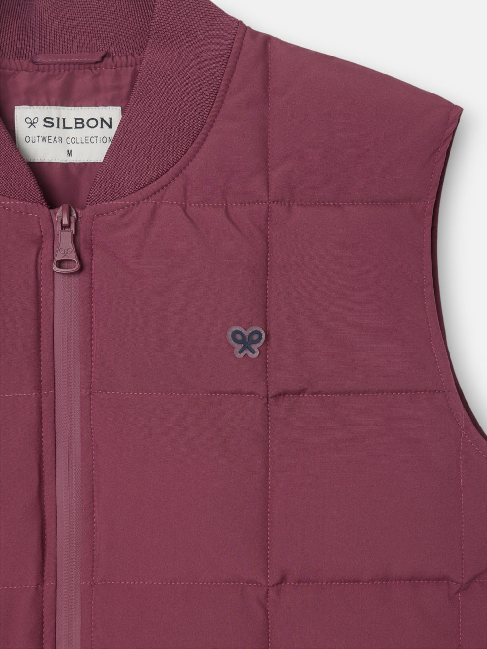 Burgundy checked technical vest