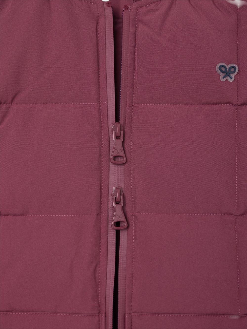 Burgundy checked technical vest