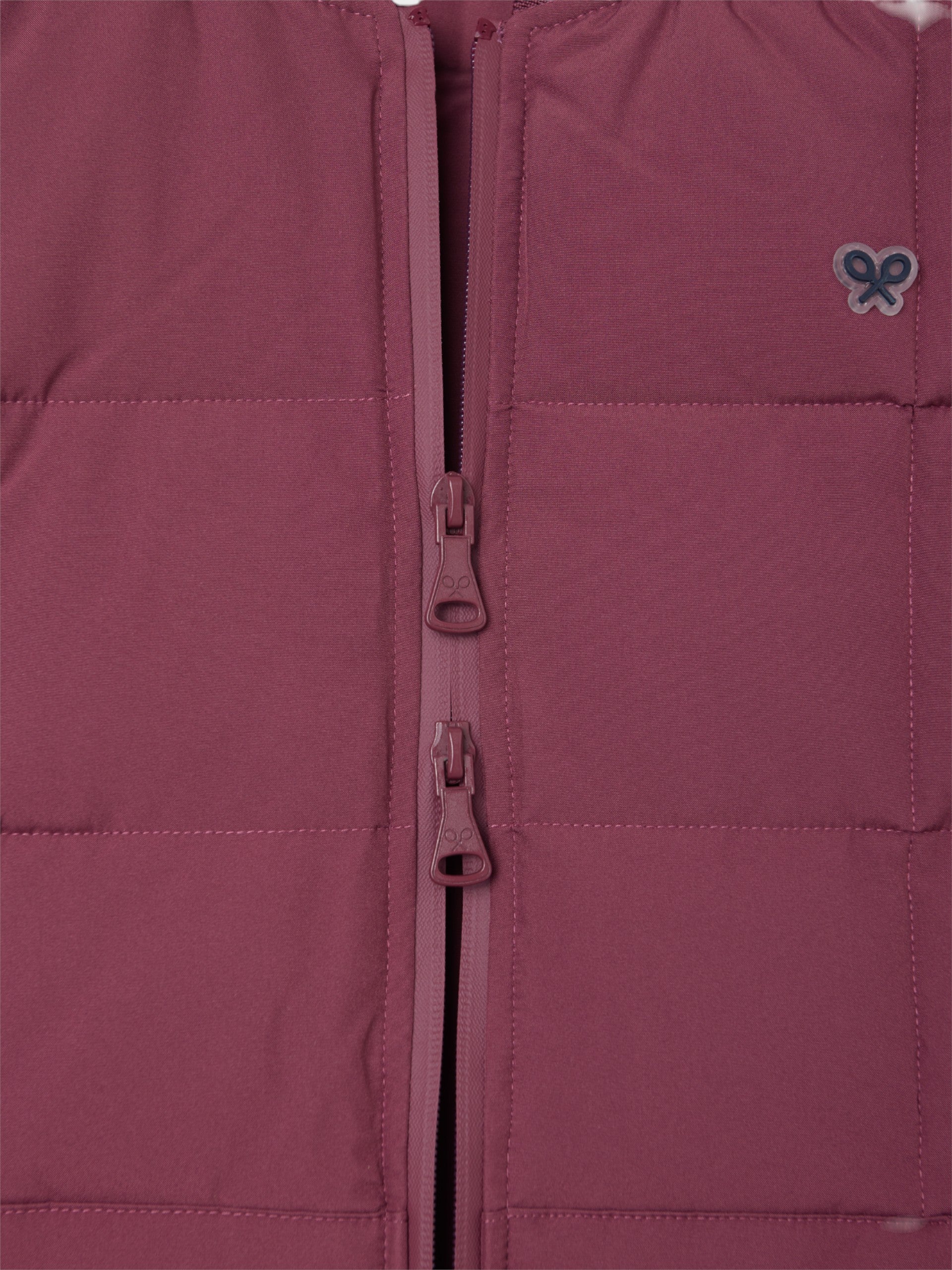 Burgundy checked technical vest