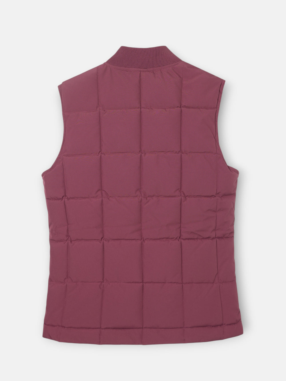 Burgundy checked technical vest