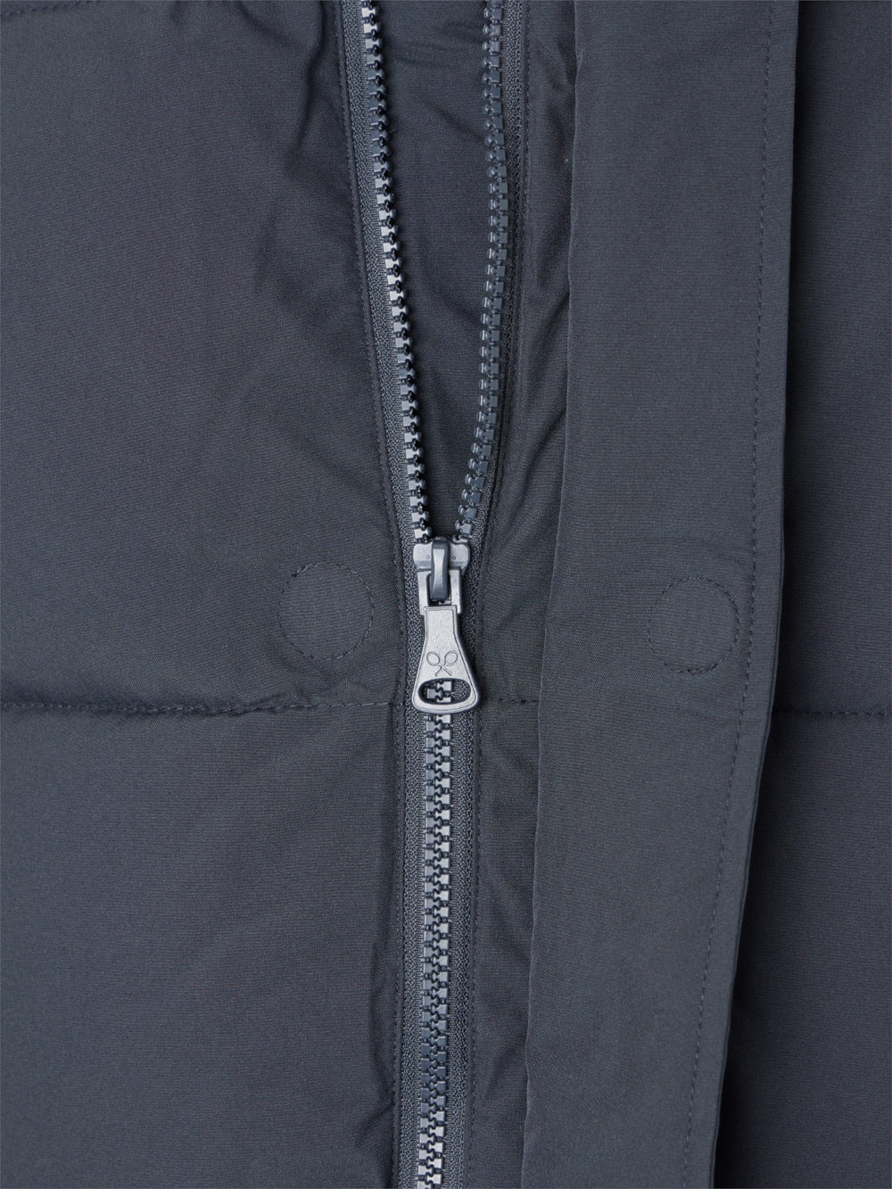 Manteau long matelassé à capuche grise