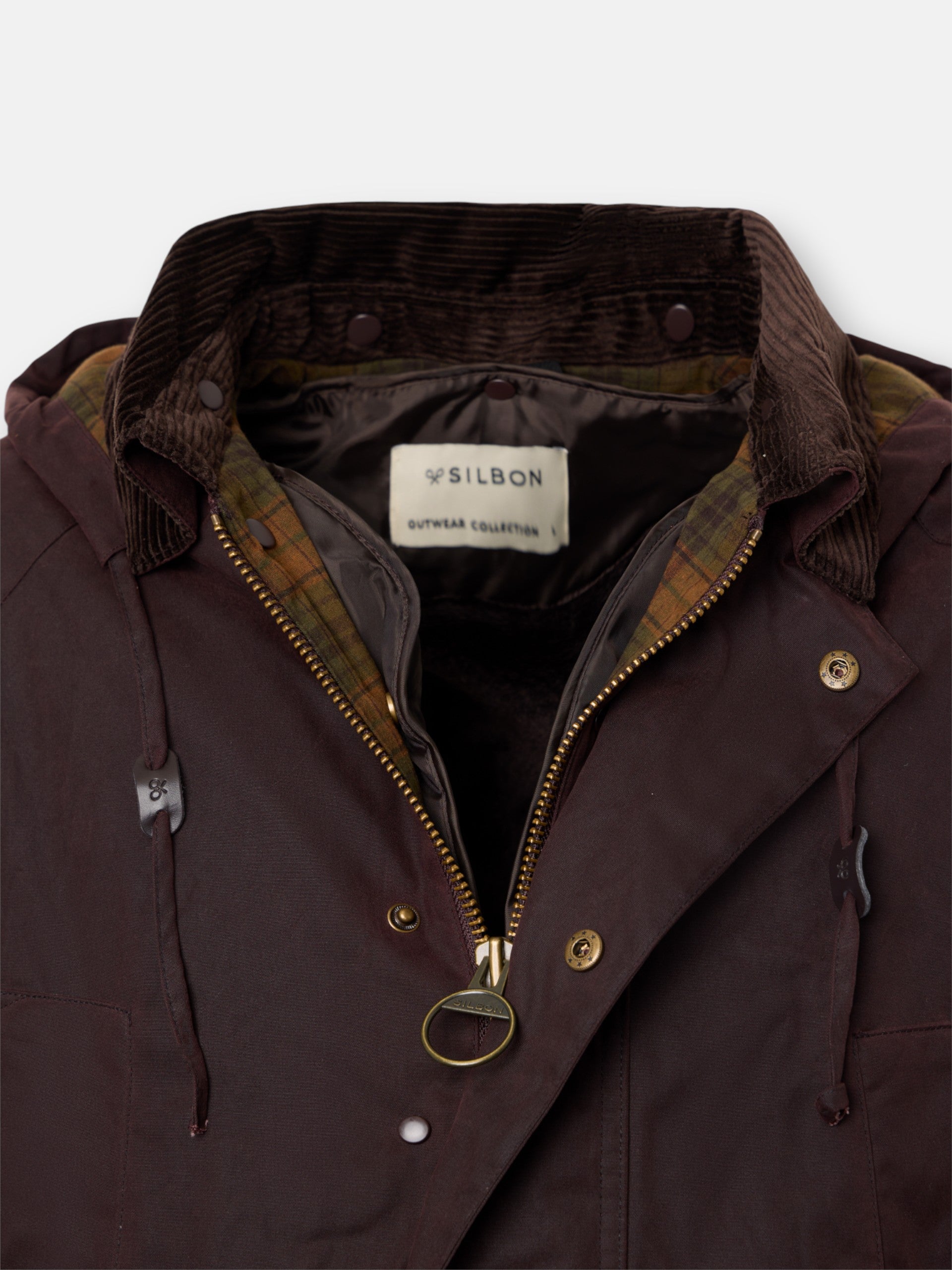 Manteau ciré marron foncé classique