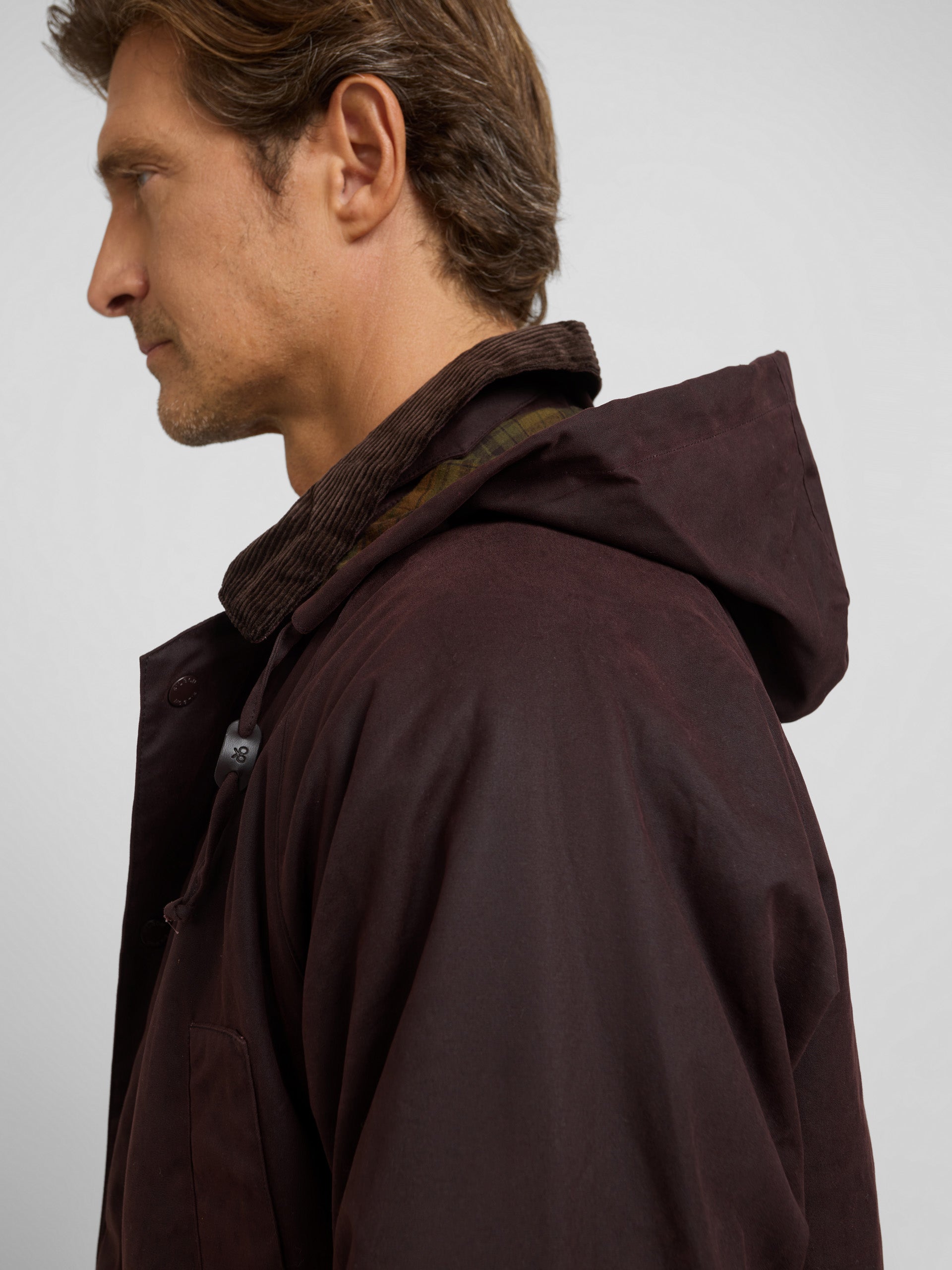 Manteau ciré marron foncé classique