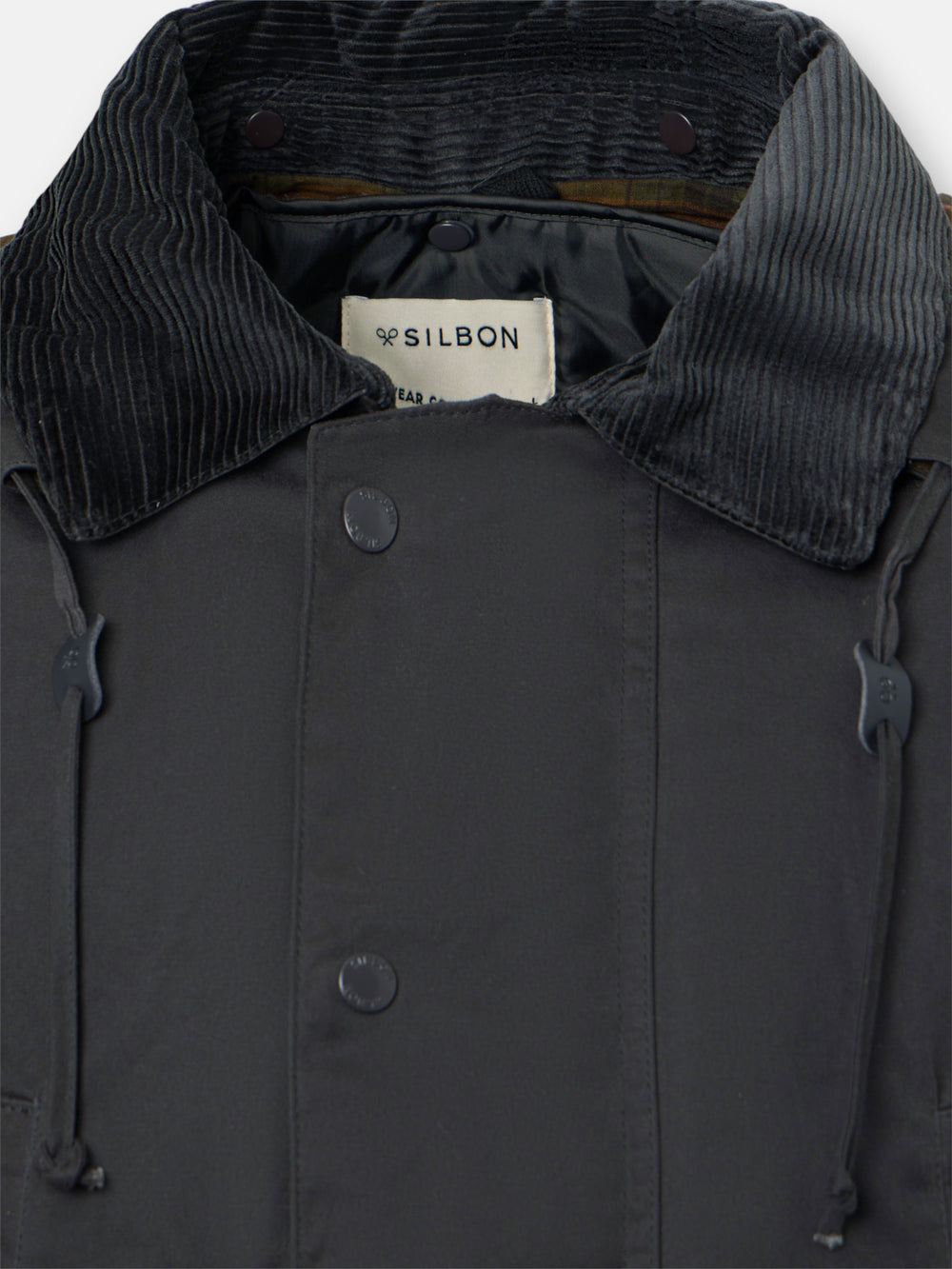 Classic grey-blue waxed coat