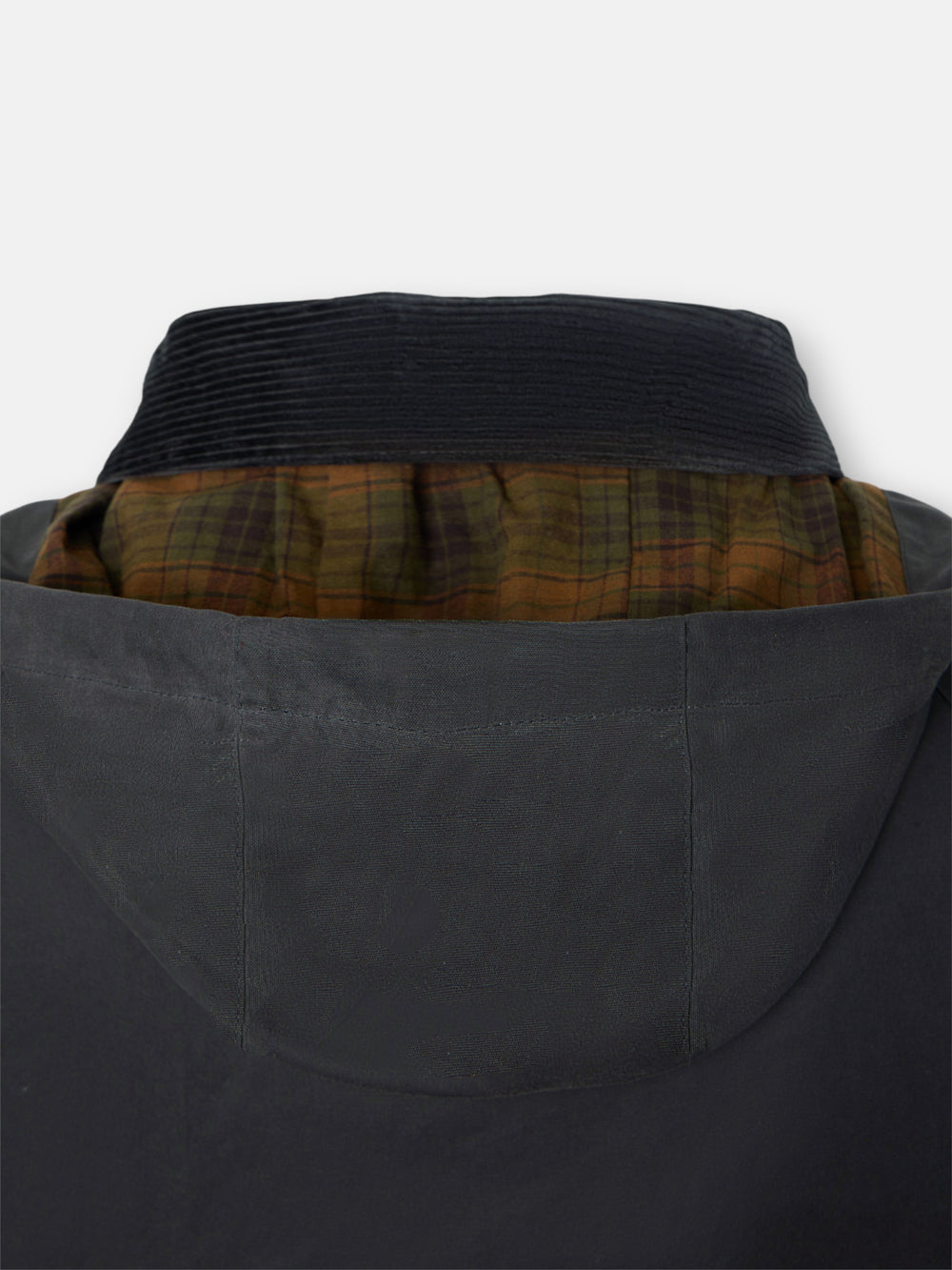 Classic grey-blue waxed coat