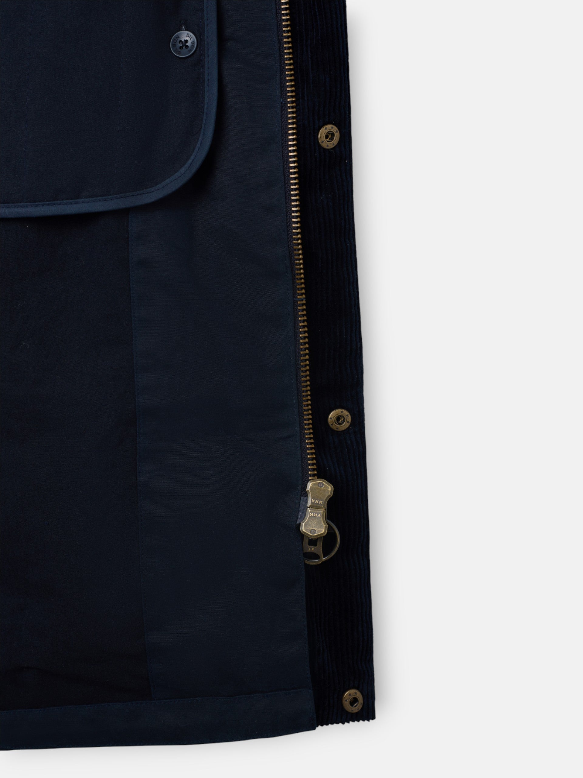 Long navy blue waxed coat