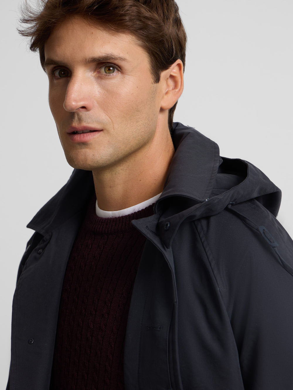 Navy blue trench coat