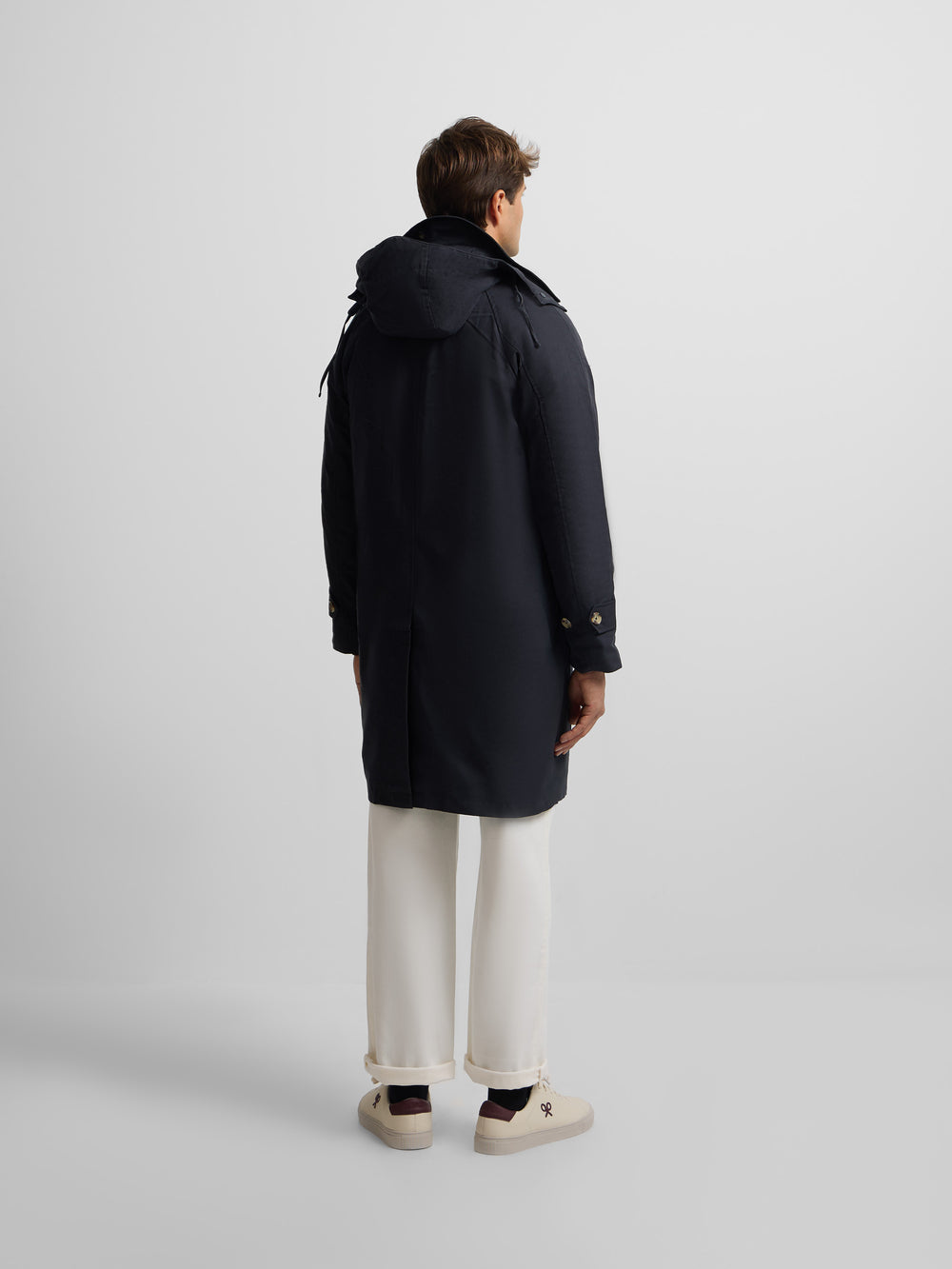 Navy blue trench coat