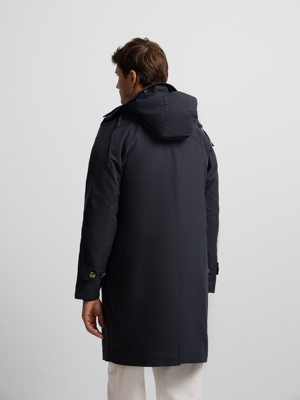 Navy blue trench coat