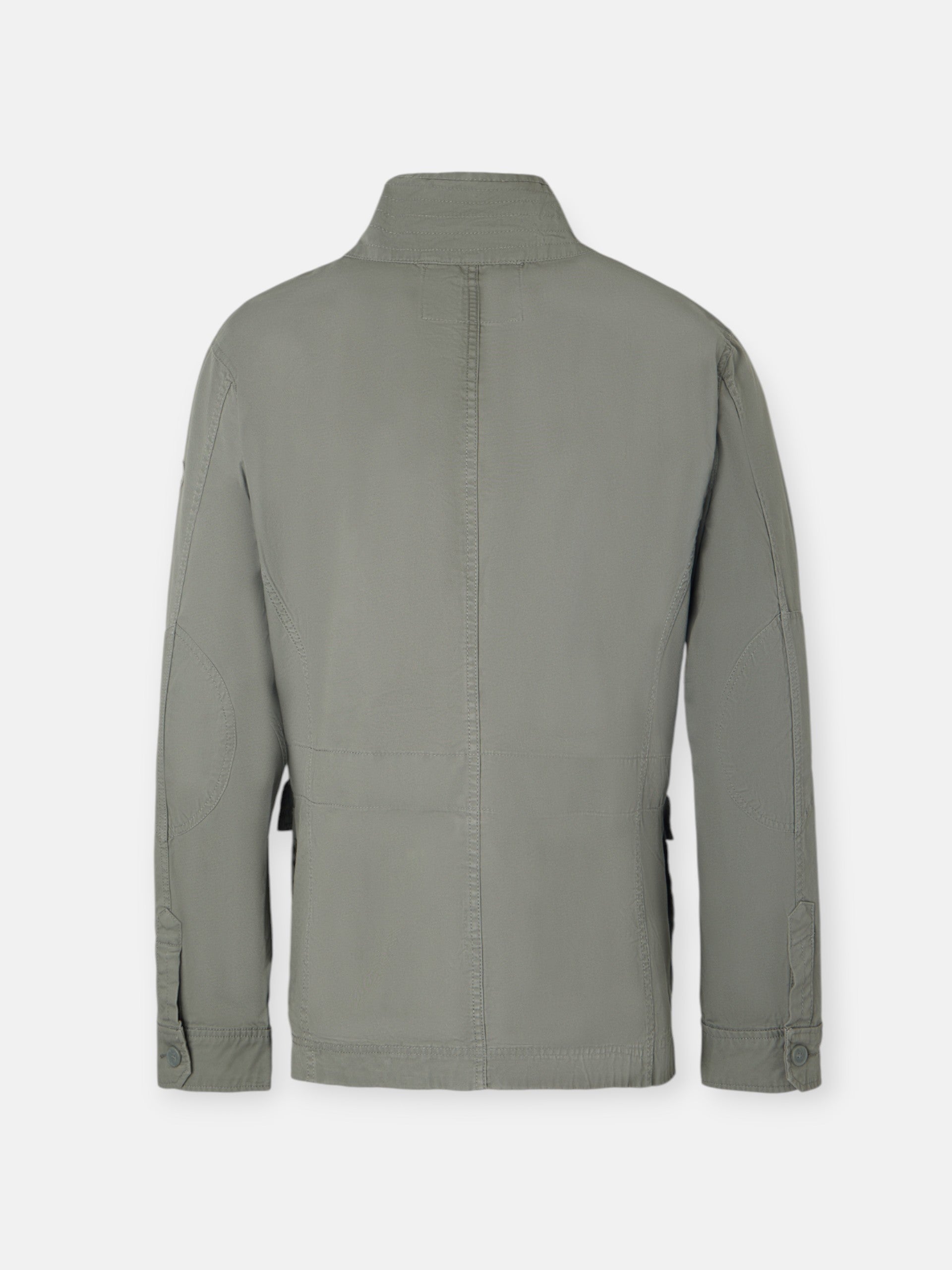 Military jacket with green dye patches