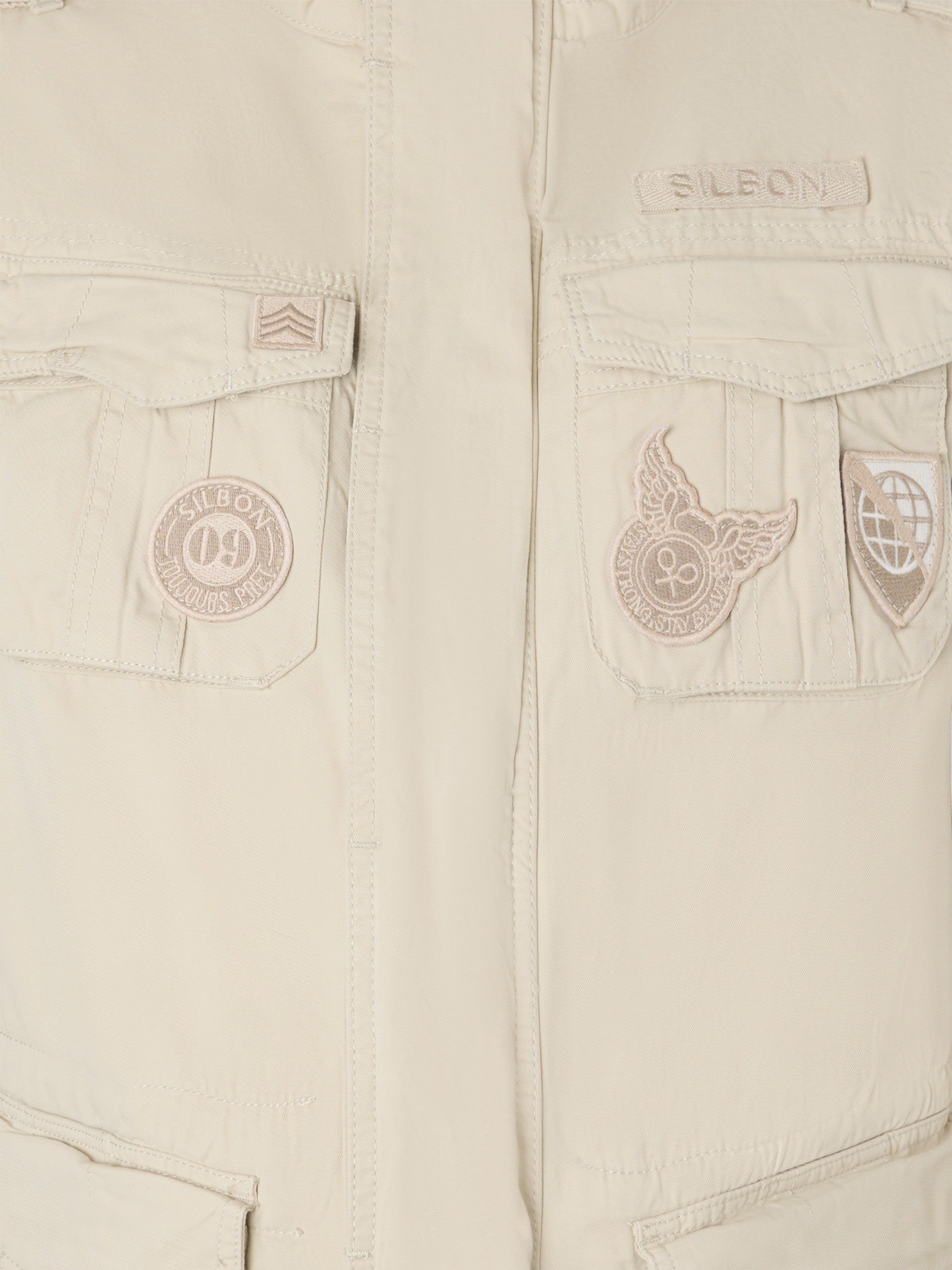 Chaqueta militar parches dye beige