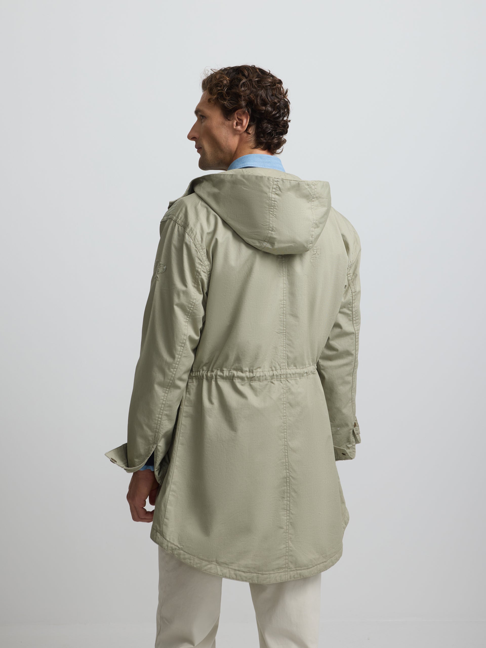 Parka verte teinte en pièce